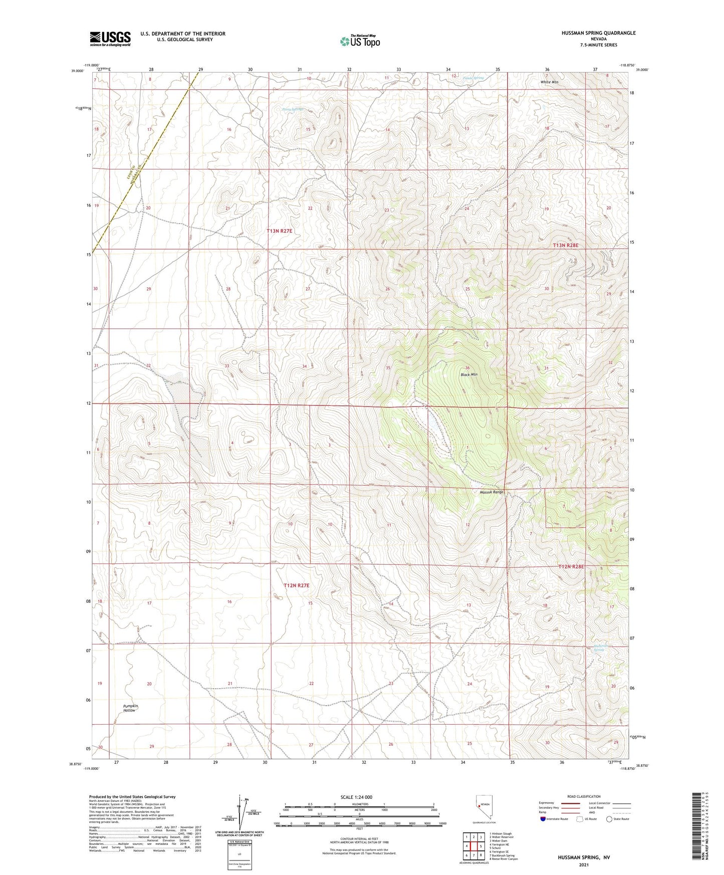 Hussman Spring Nevada US Topo Map Image