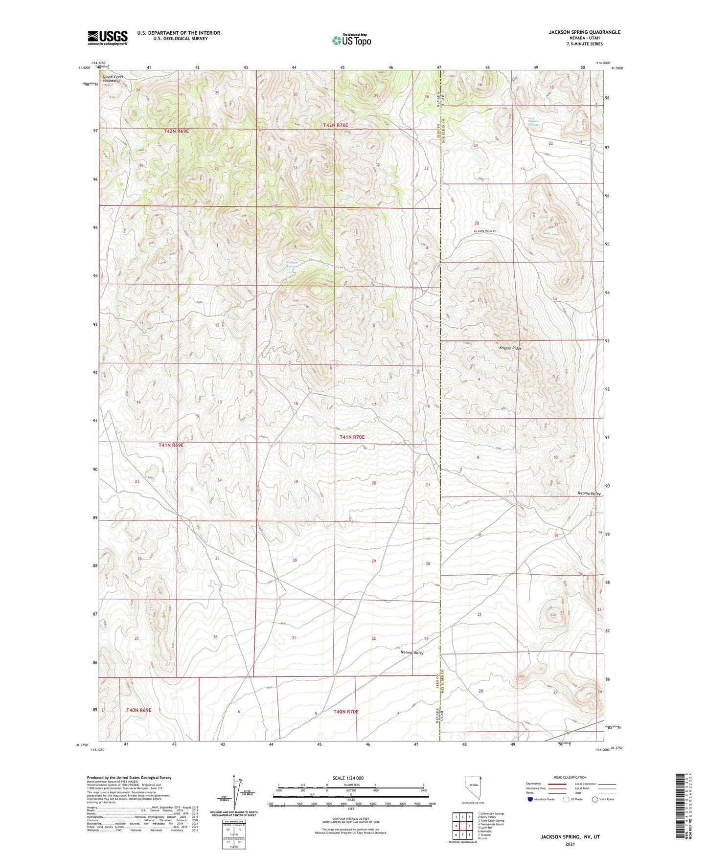 Jackson Spring Nevada US Topo Map Image