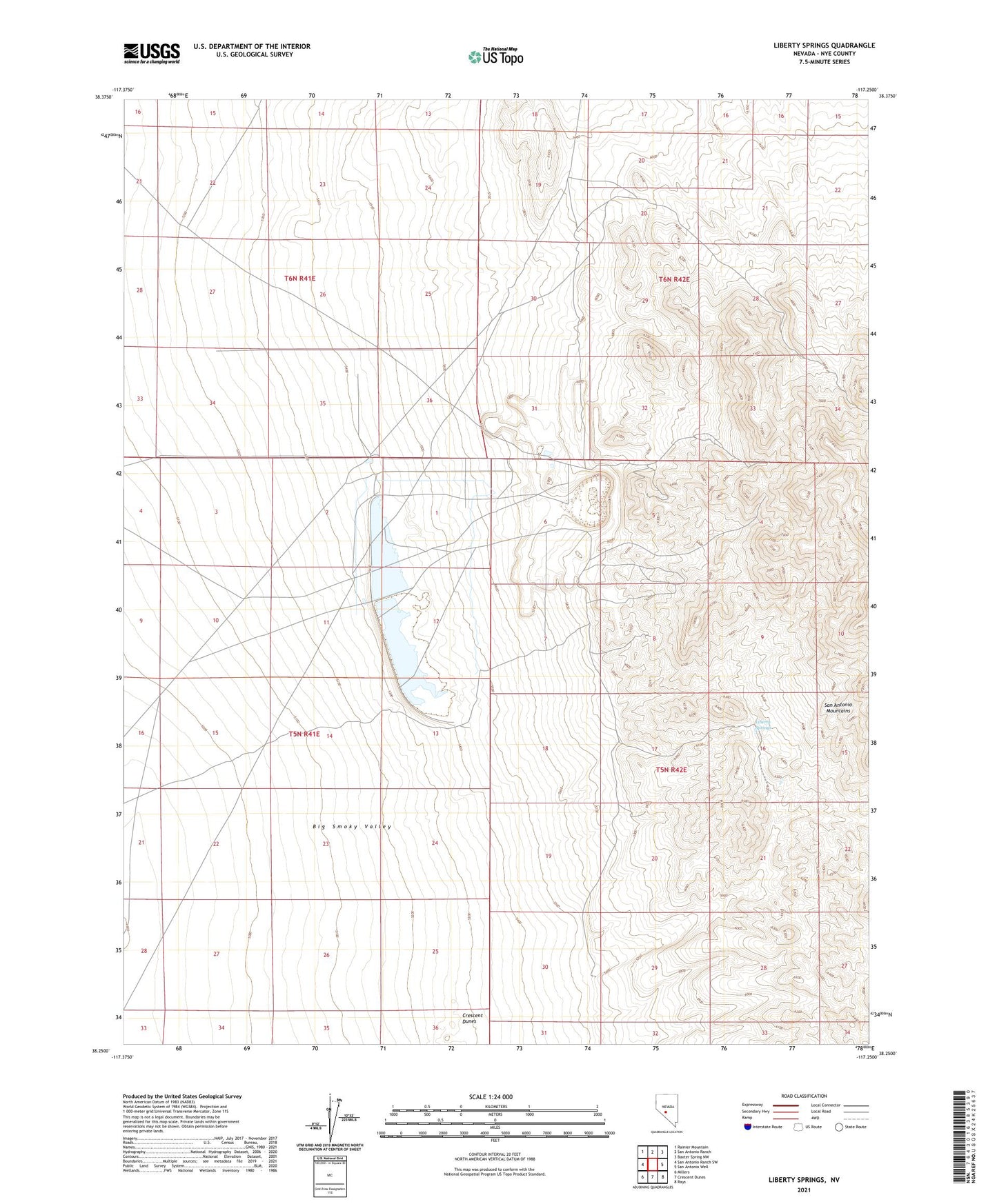 Liberty Springs Nevada US Topo Map Image