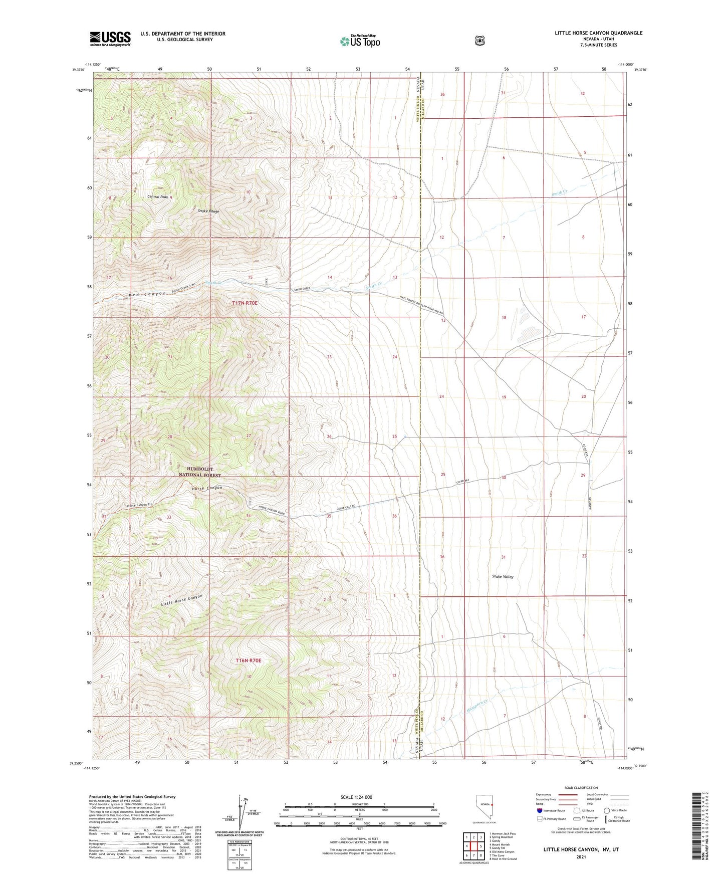 Little Horse Canyon Nevada US Topo Map Image