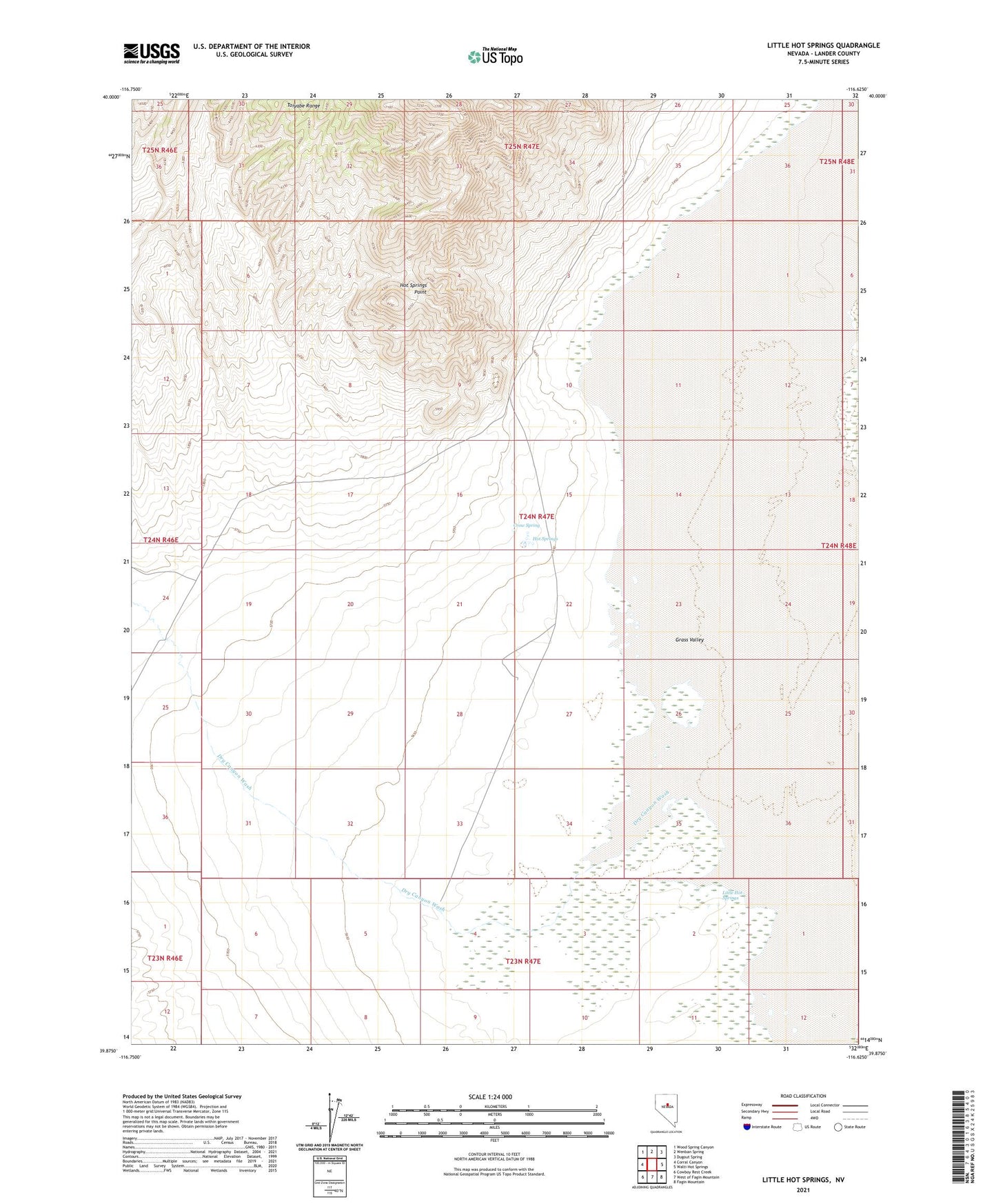 Little Hot Springs Nevada US Topo Map Image
