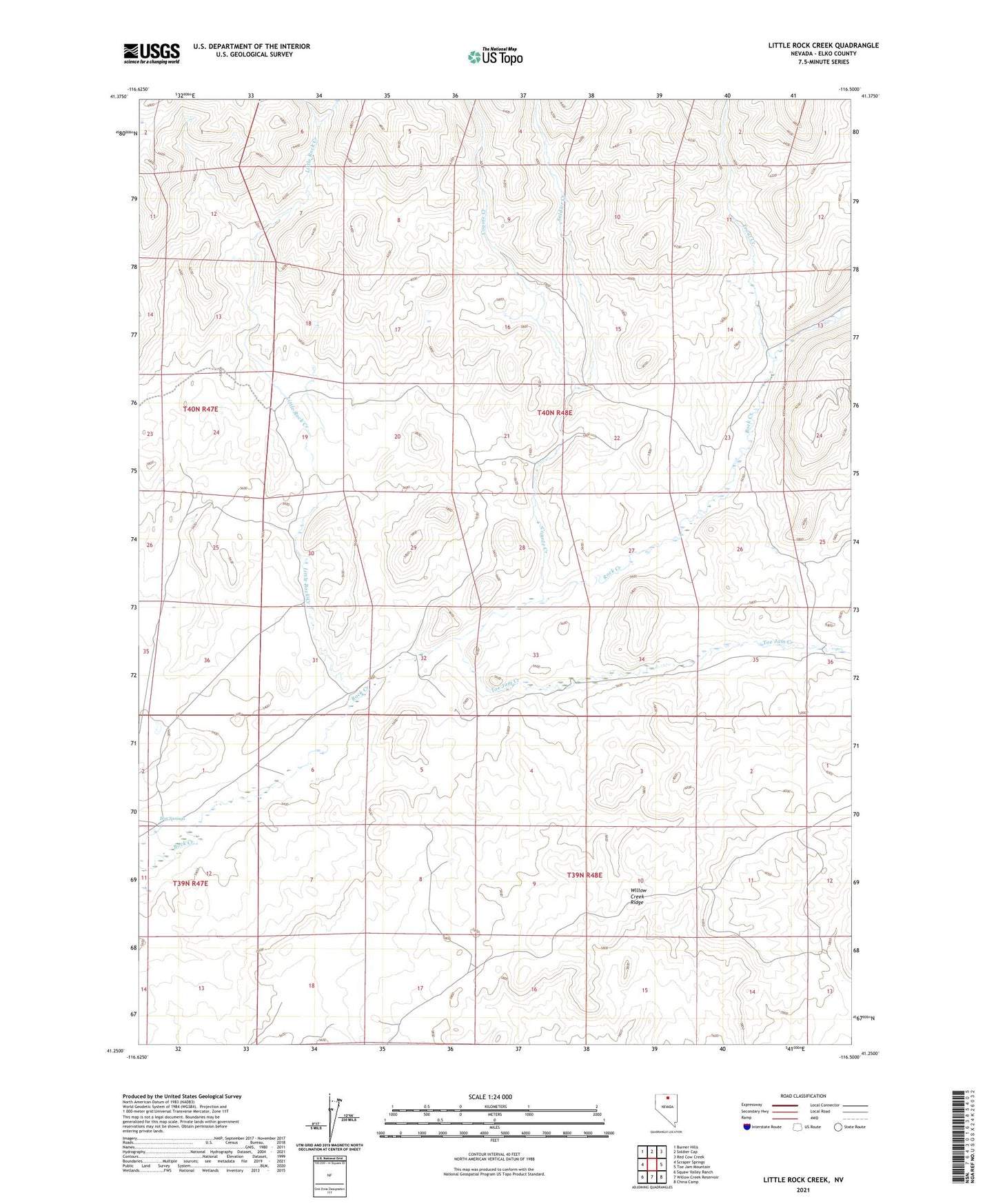 Little Rock Creek Nevada US Topo Map Image