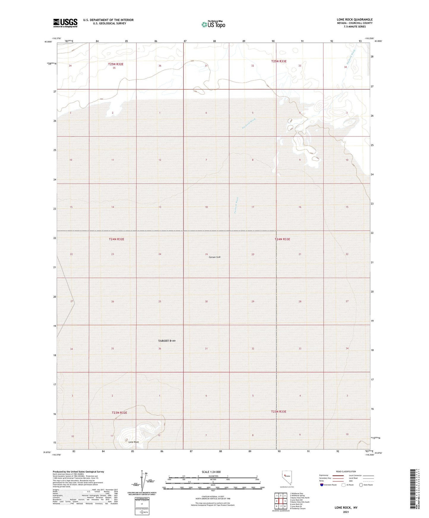 Lone Rock Nevada US Topo Map Image