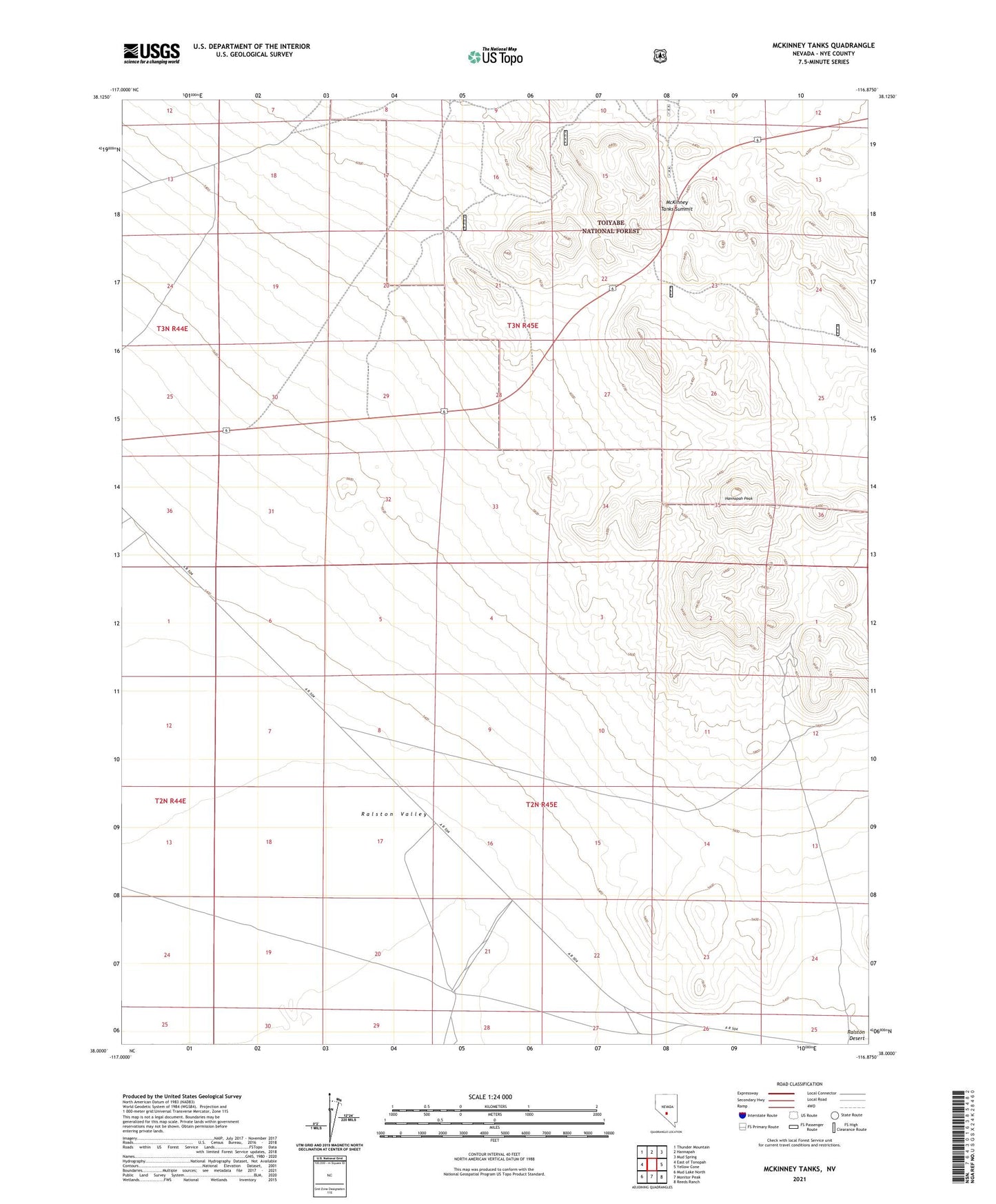 McKinney Tanks Nevada US Topo Map Image