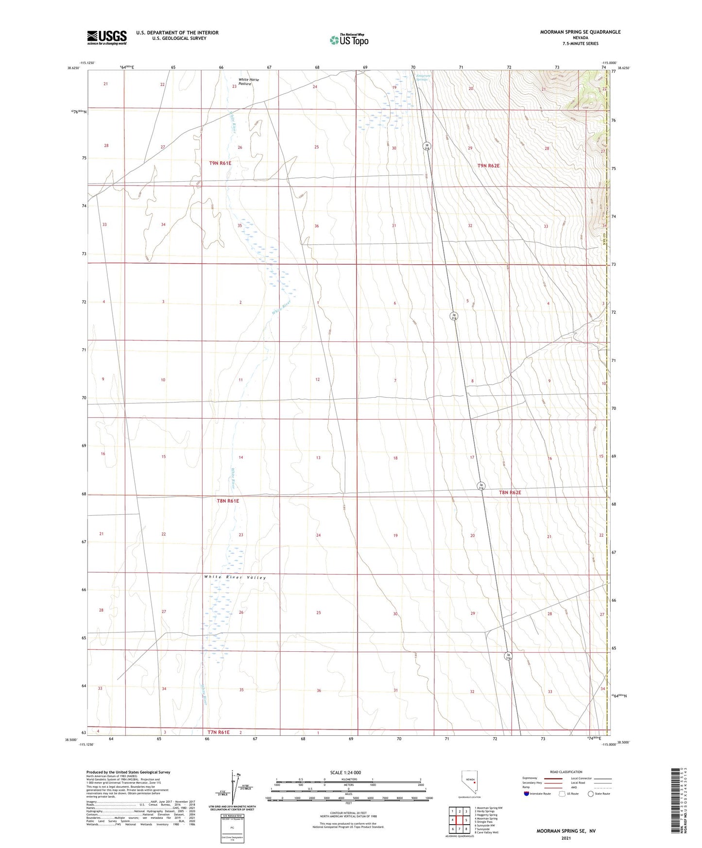 Moorman Spring SE Nevada US Topo Map Image