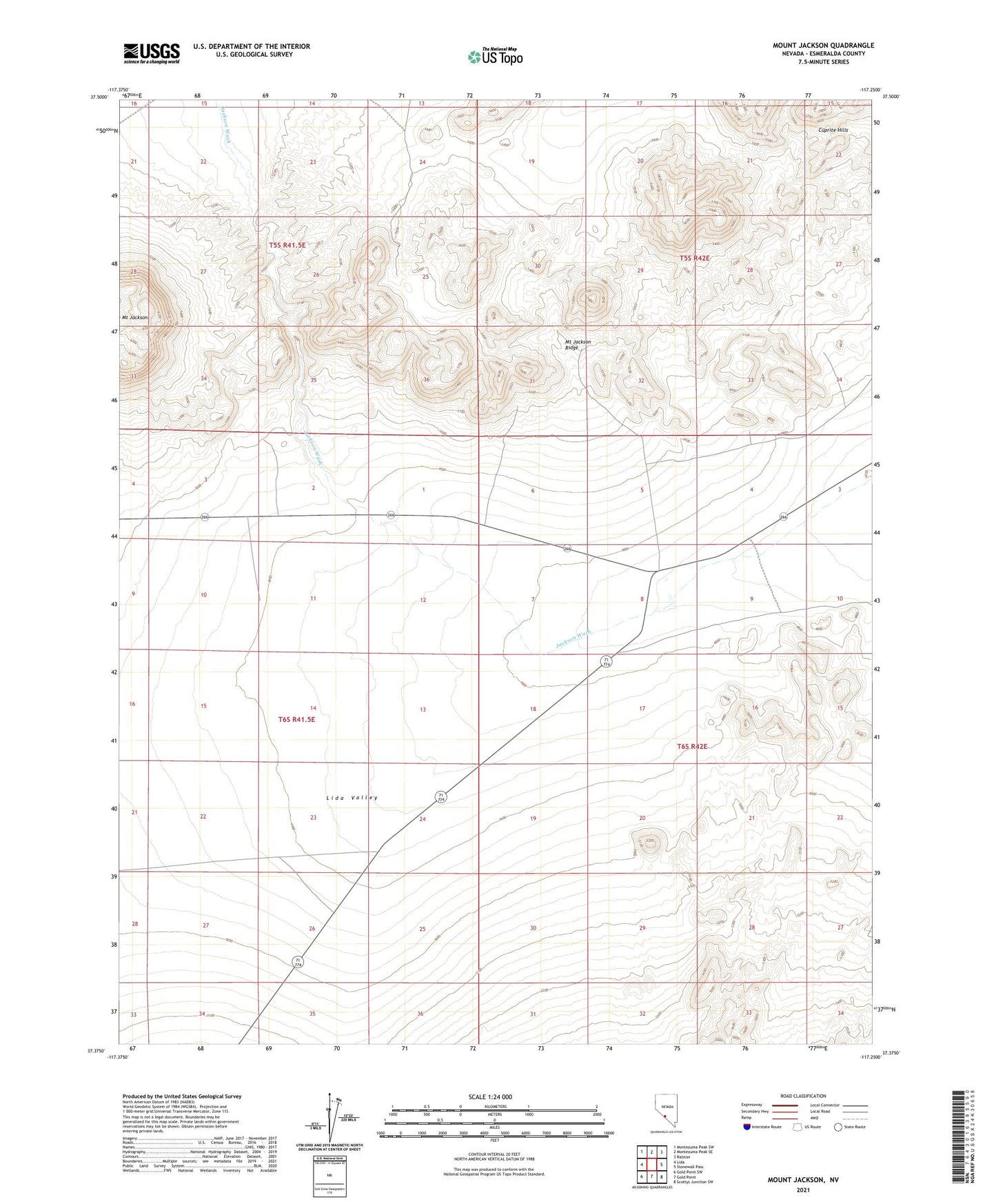 Mount Jackson Nevada US Topo Map Image