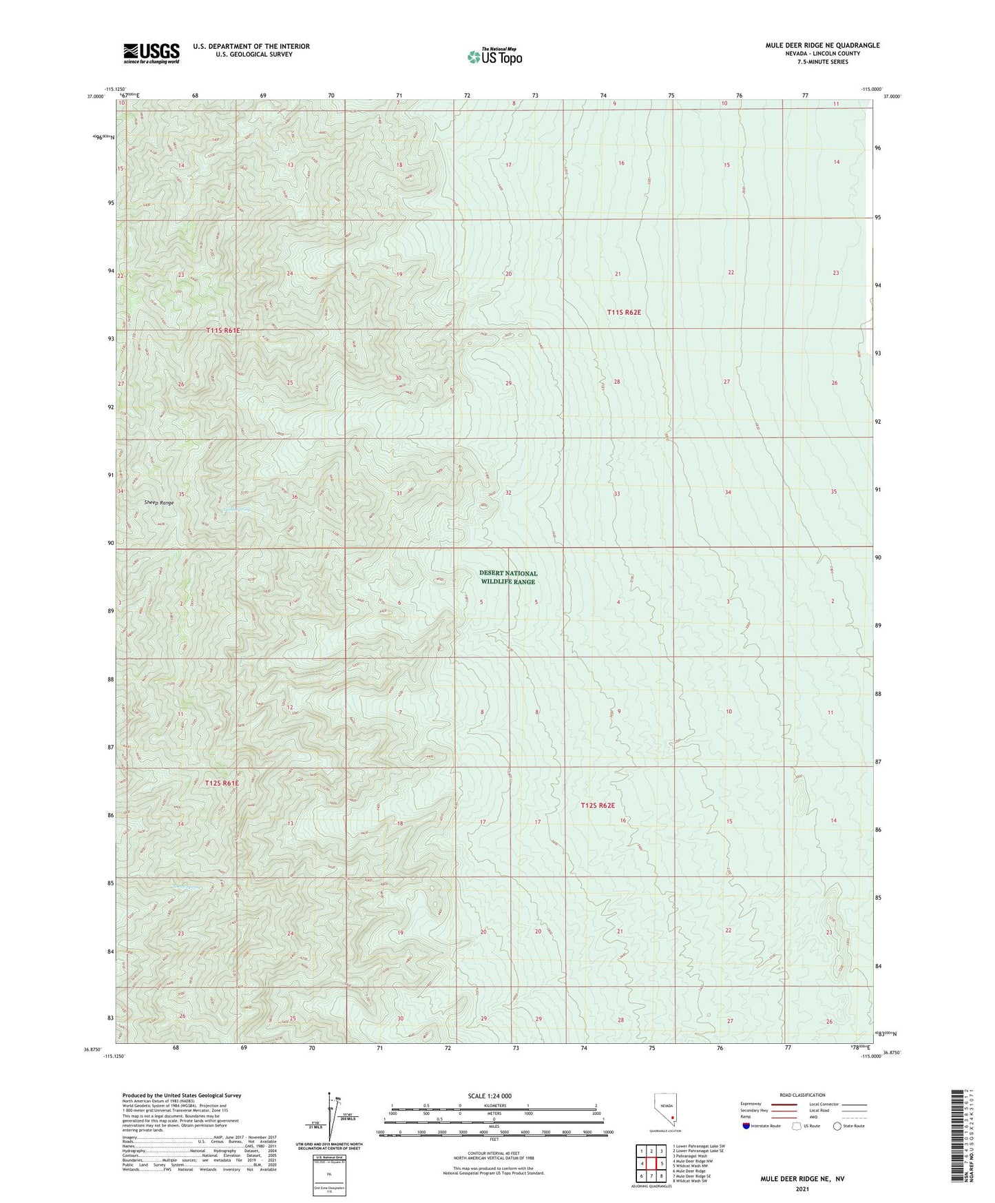 Mule Deer Ridge NE Nevada US Topo Map Image