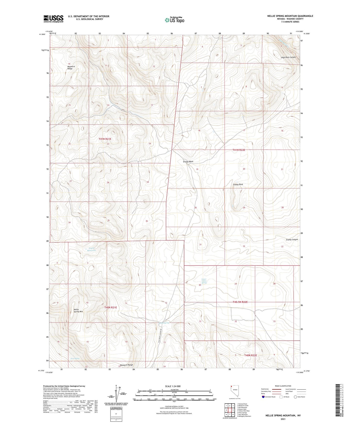 Nellie Spring Mountain Nevada US Topo Map Image