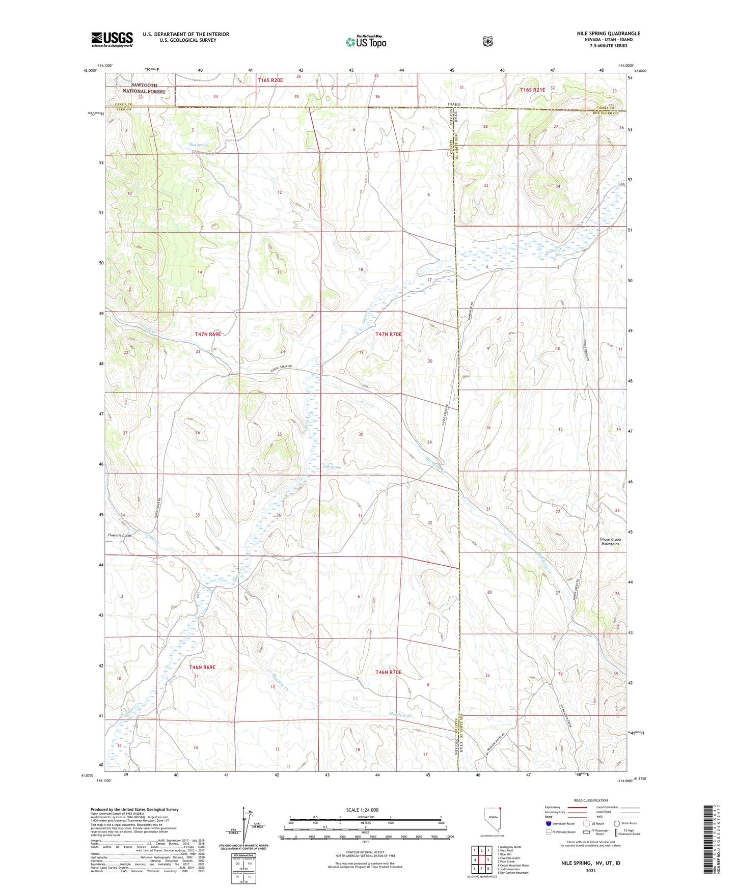 Nile Spring Nevada US Topo Map Image