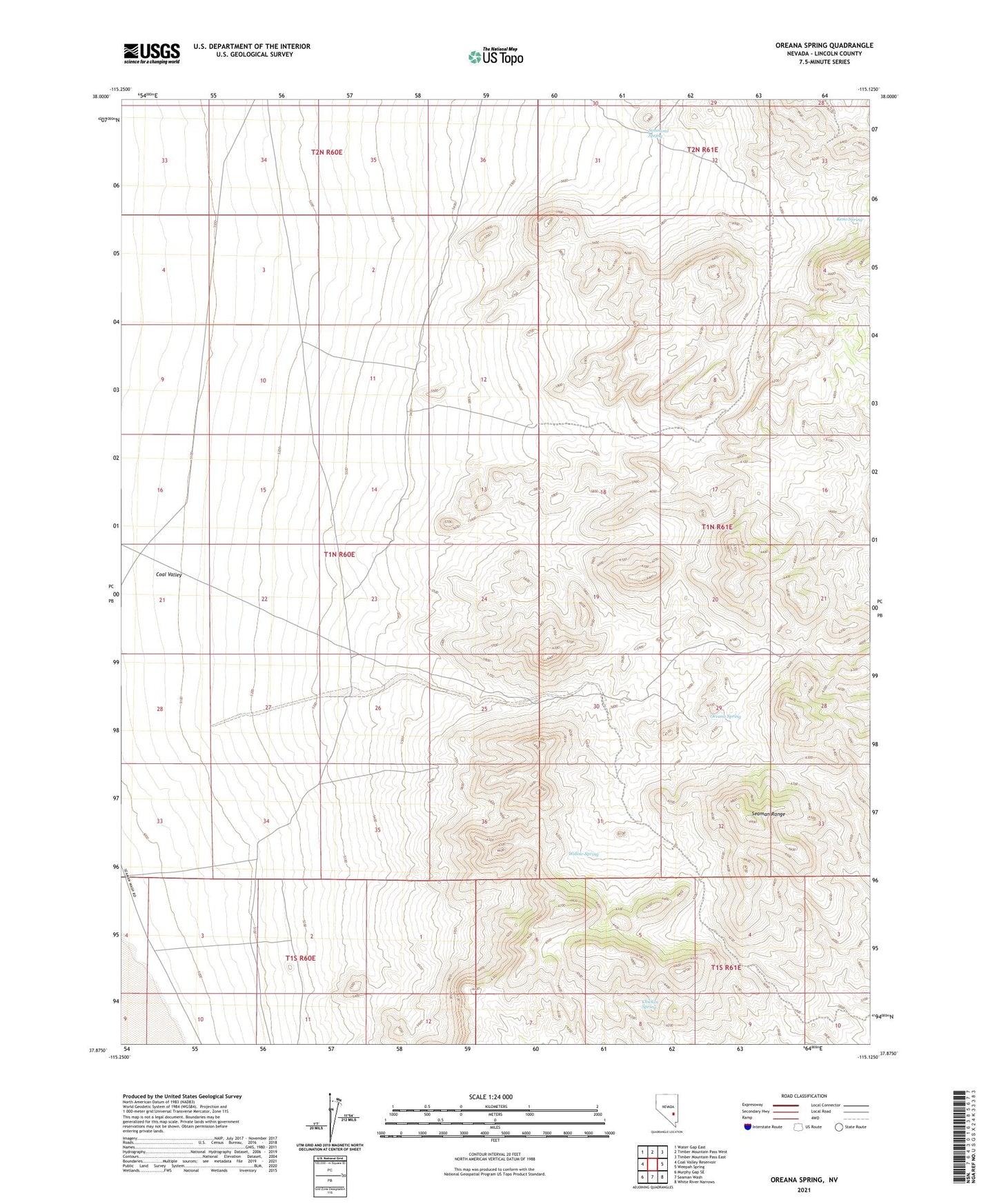Oreana Spring Nevada US Topo Map Image