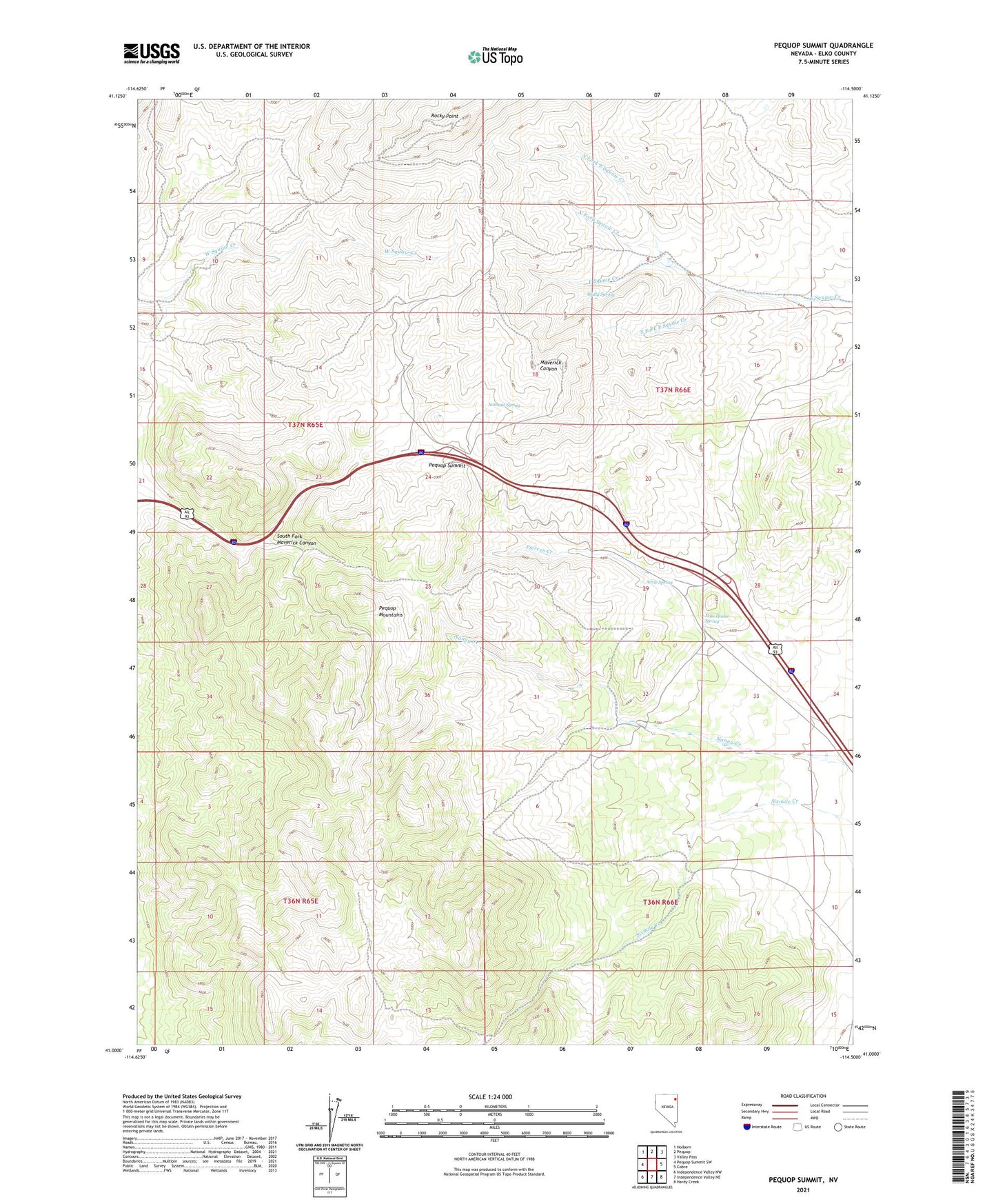 Pequop Summit Nevada US Topo Map Image