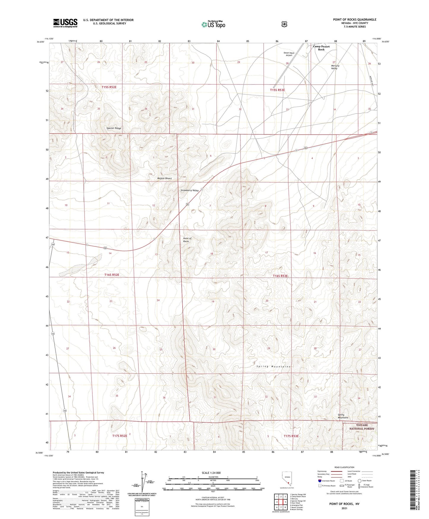 Point of Rocks Nevada US Topo Map Image