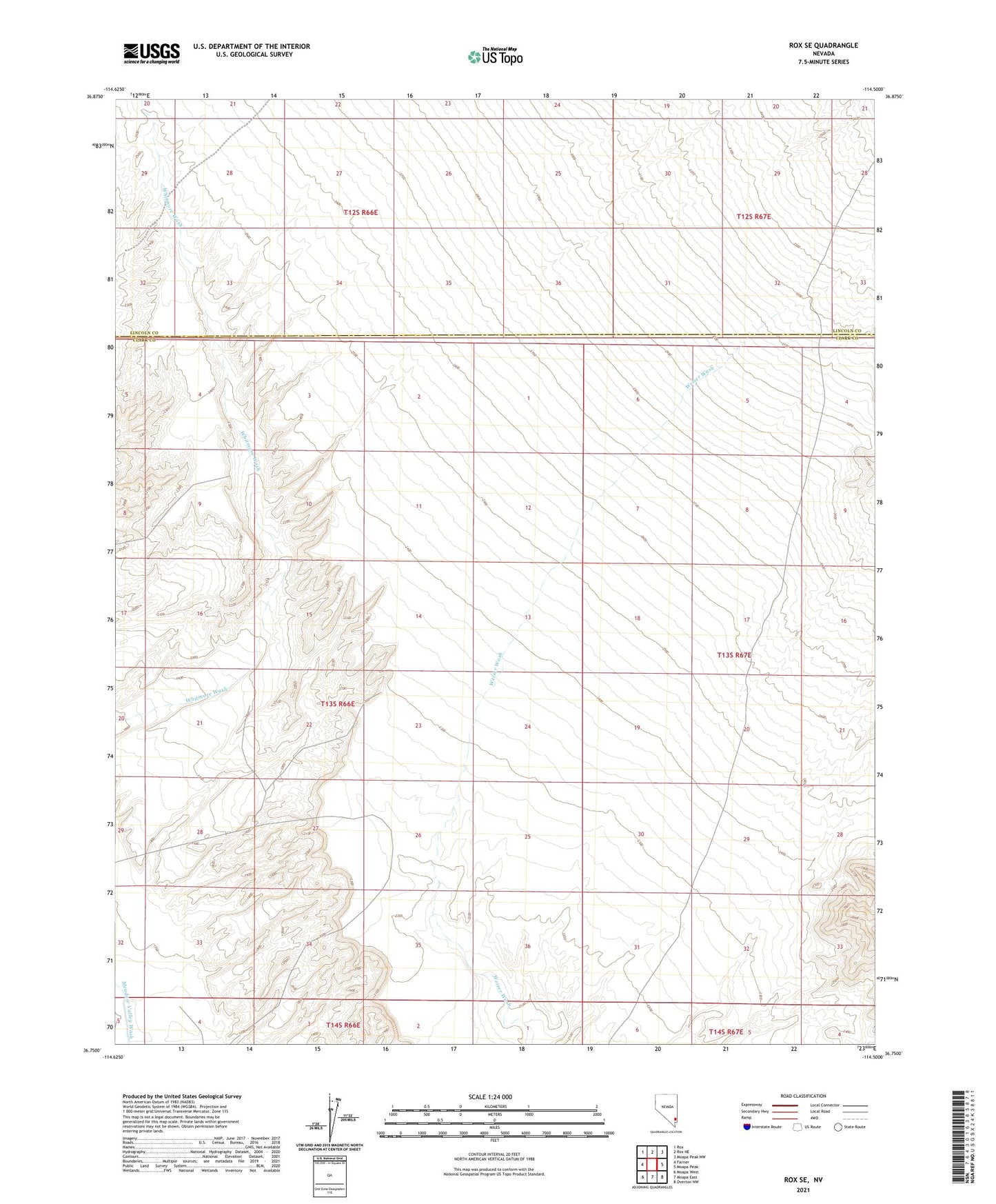 Rox SE Nevada US Topo Map Image