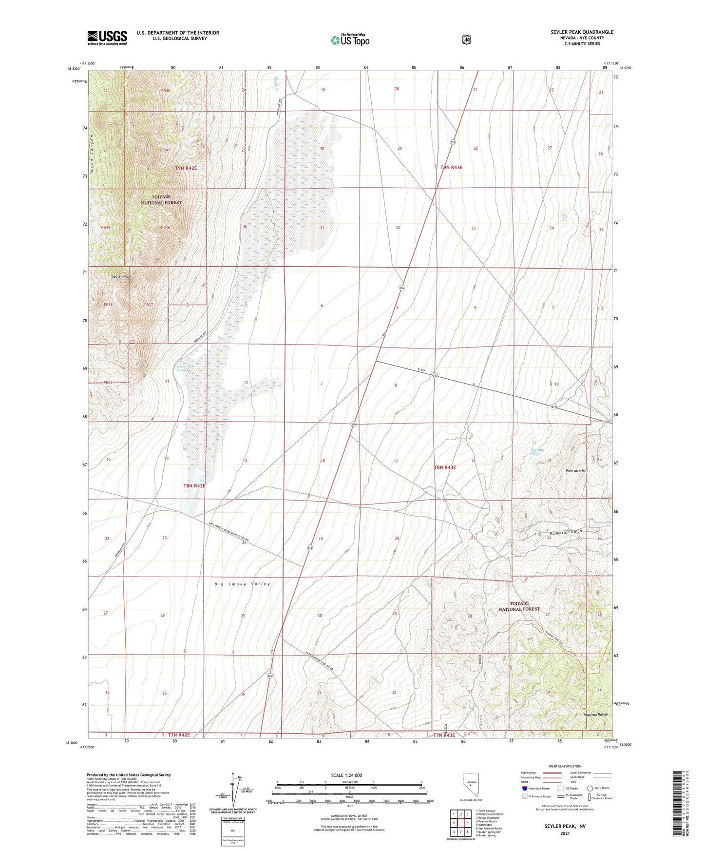 Seyler Peak Nevada US Topo Map Image