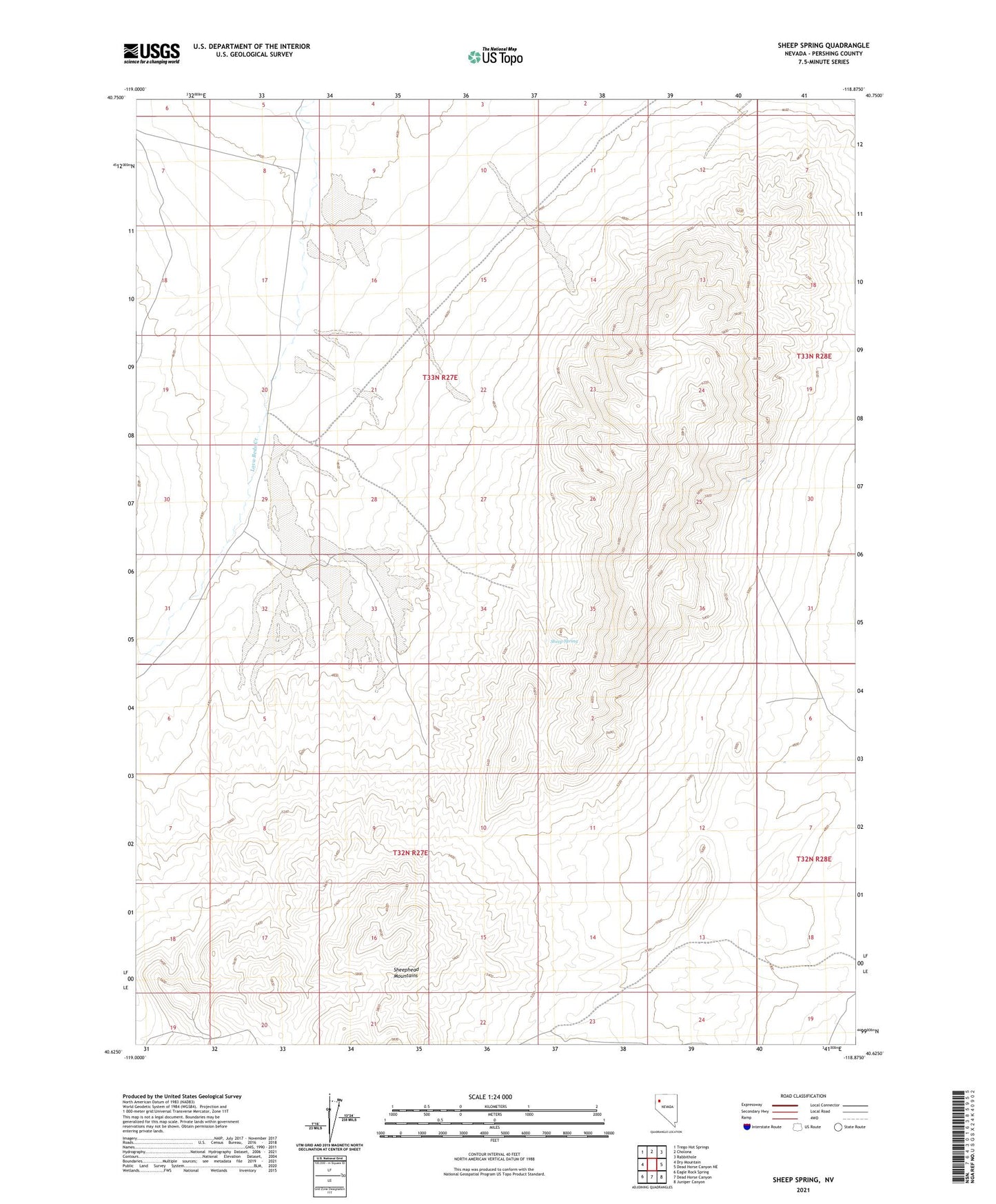 Sheep Spring Nevada US Topo Map Image