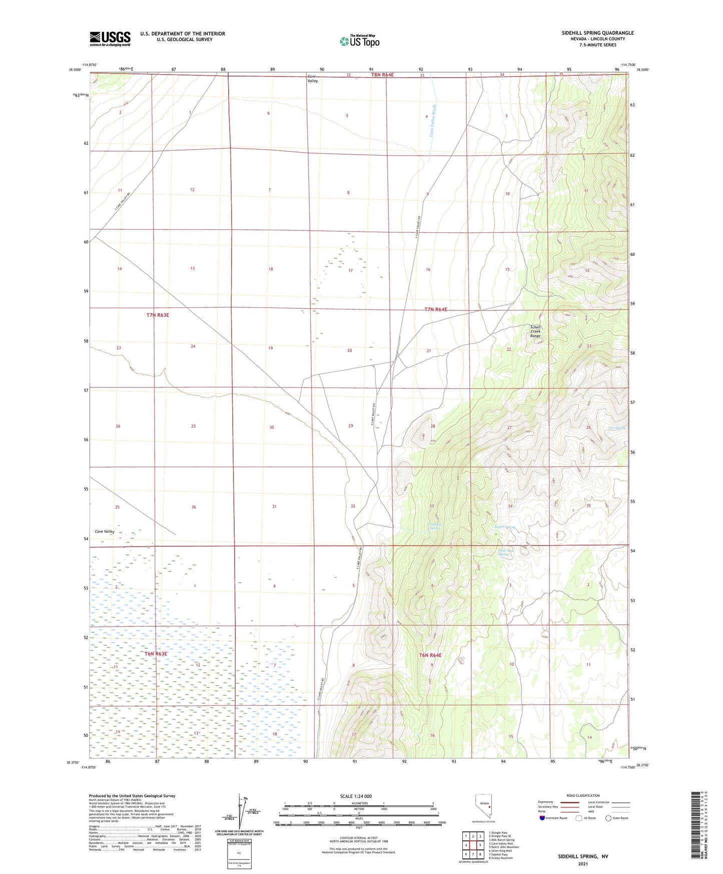 Sidehill Spring Nevada US Topo Map Image