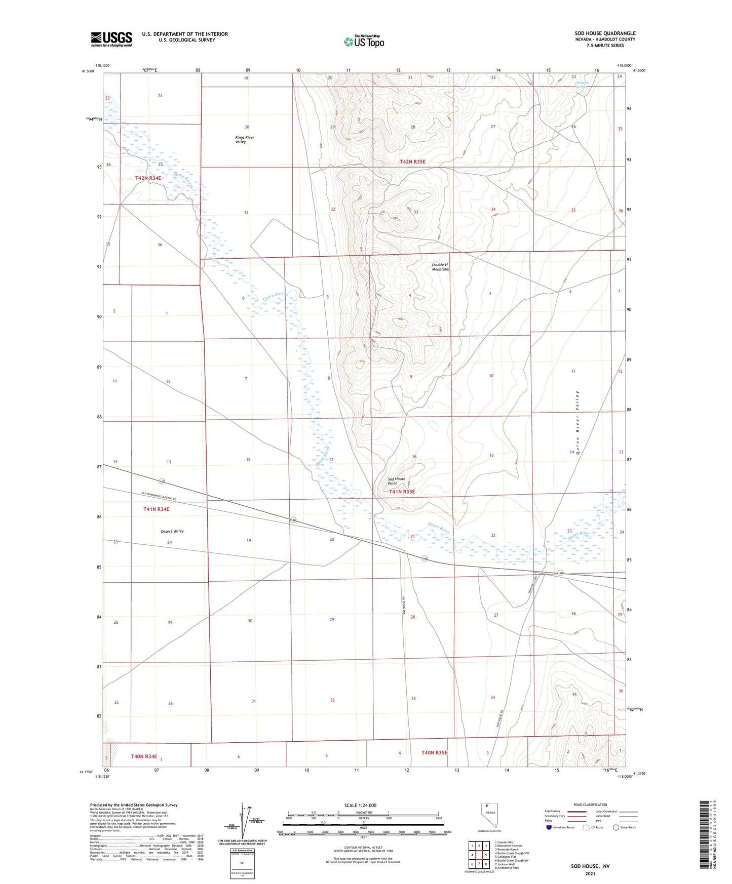 Sod House Nevada US Topo Map Image