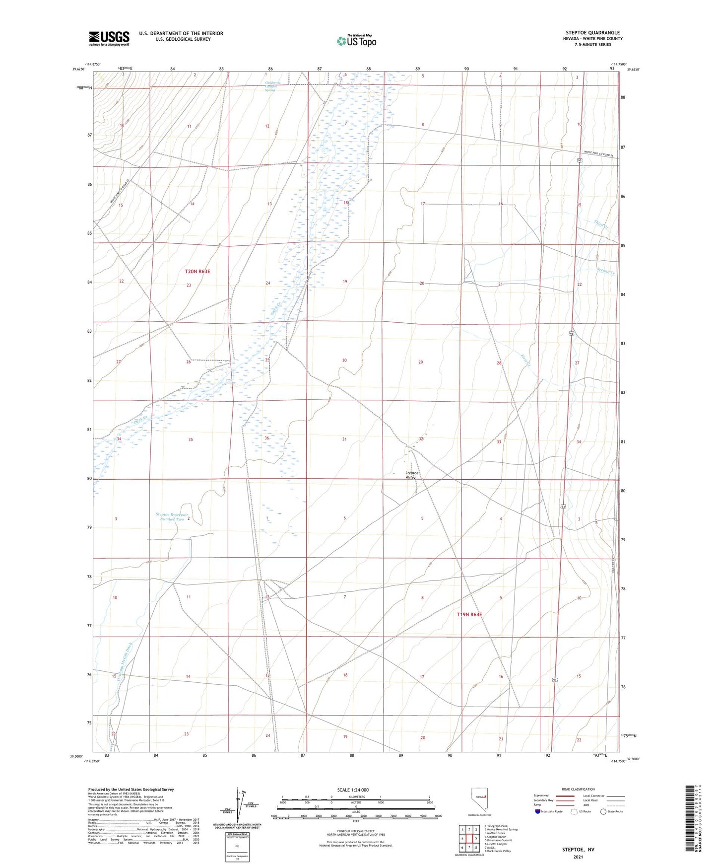 Steptoe Nevada US Topo Map Image