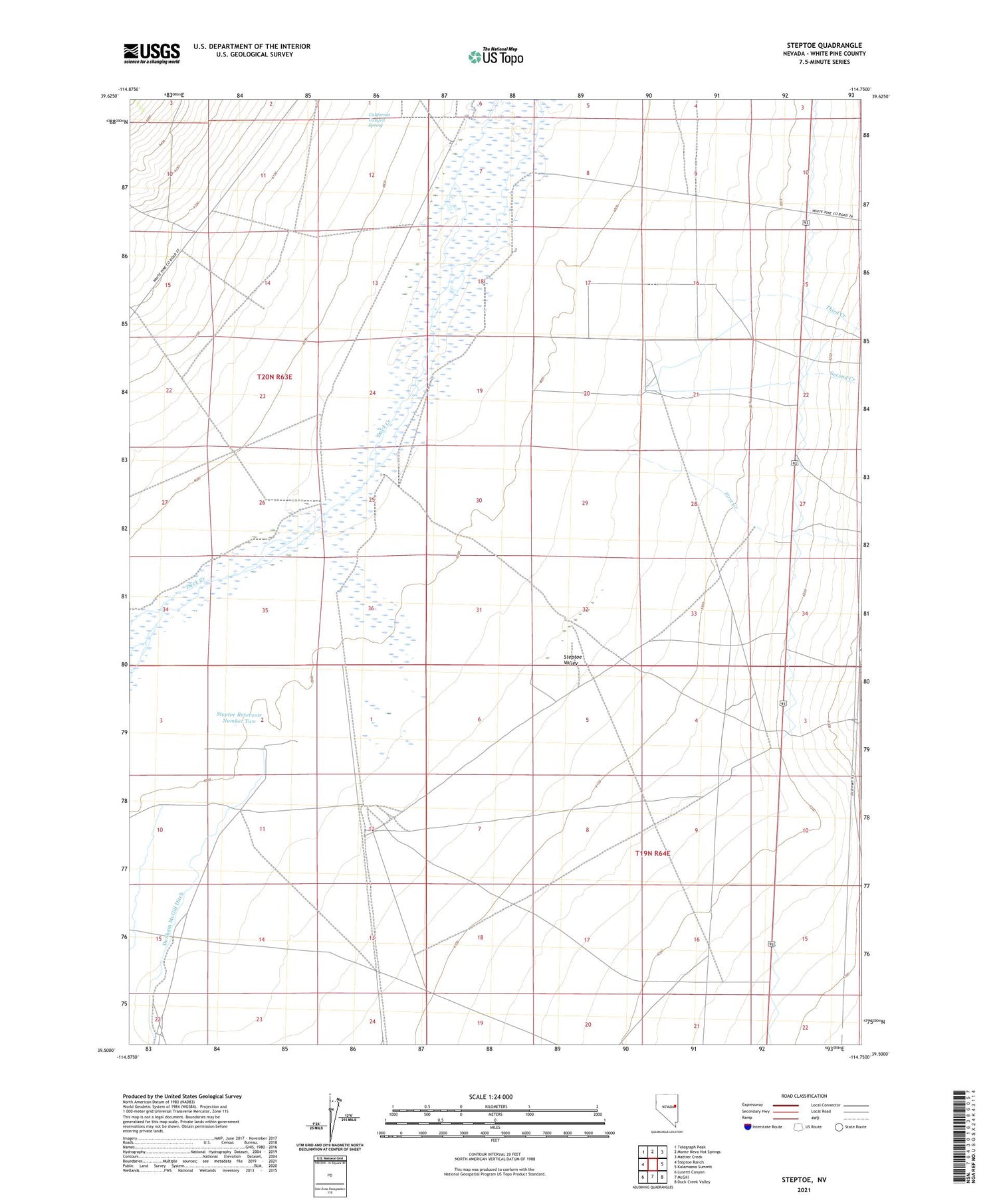 Steptoe Nevada US Topo Map Image