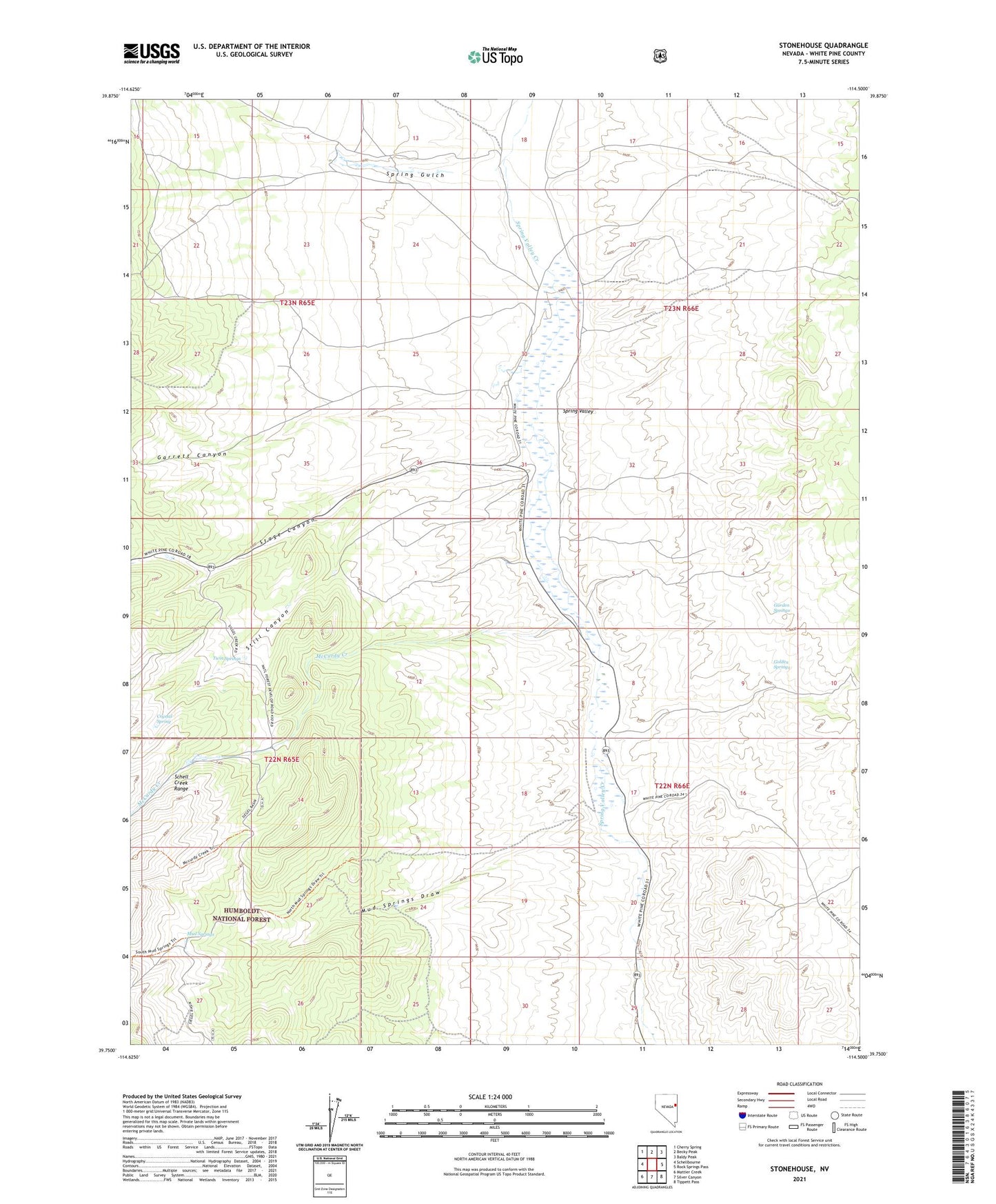 Stonehouse Nevada US Topo Map Image