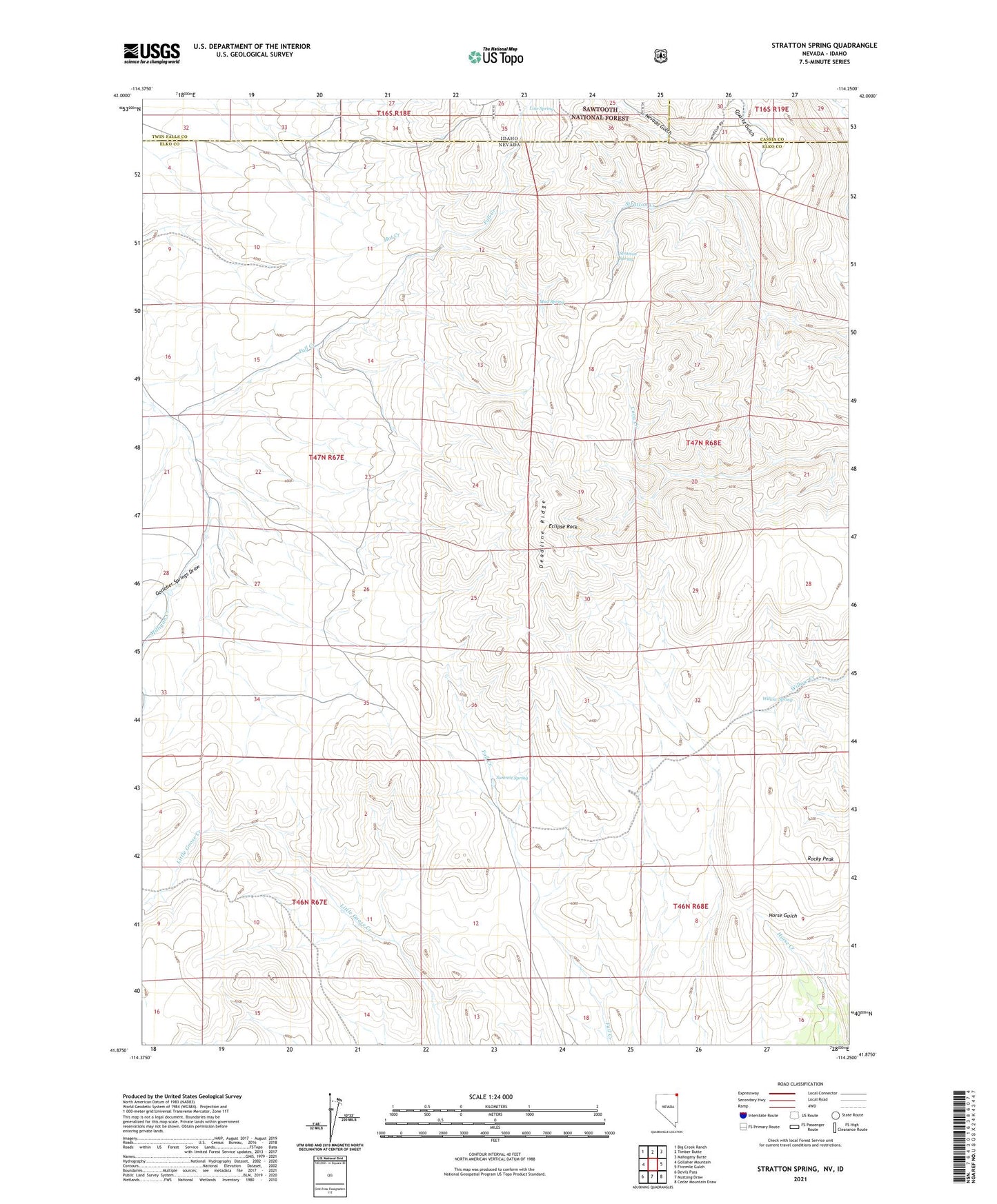 Stratton Spring Nevada US Topo Map Image