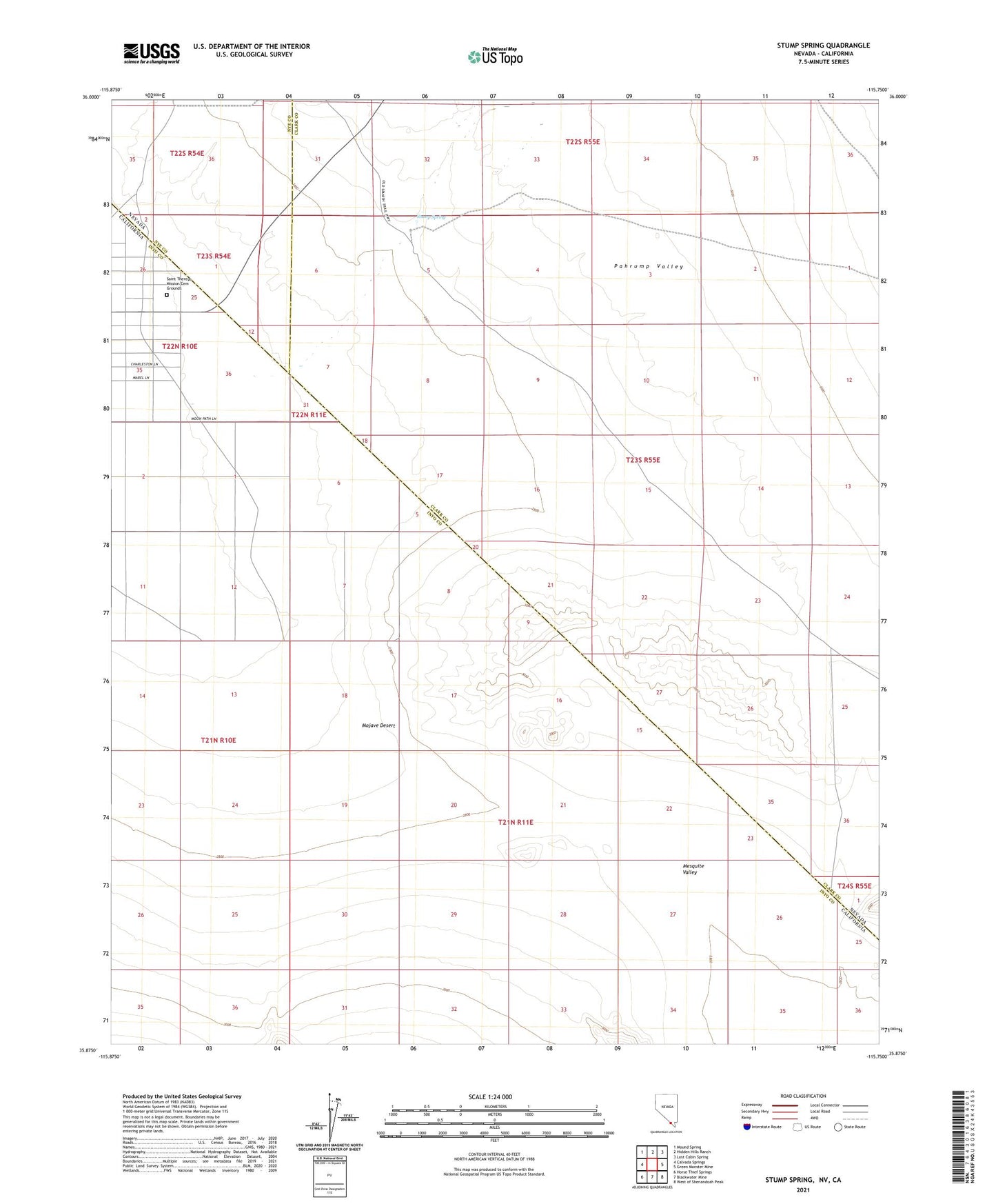 Stump Spring Nevada US Topo Map Image