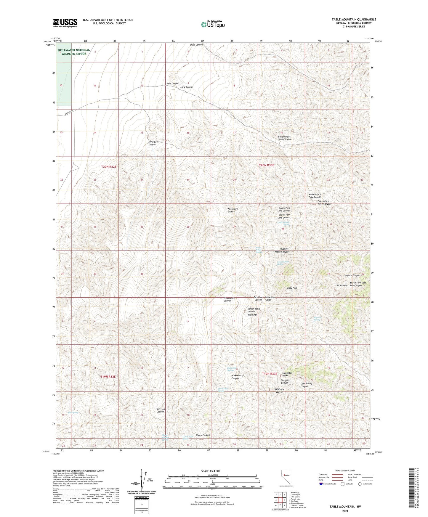 Table Mountain Nevada US Topo Map Image