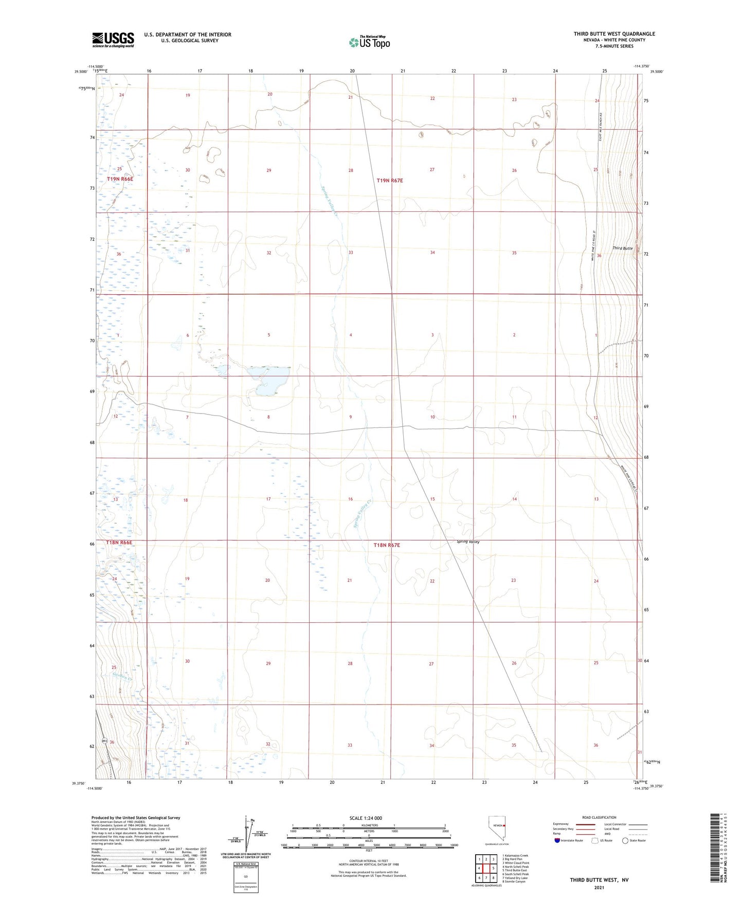 Third Butte West Nevada US Topo Map Image