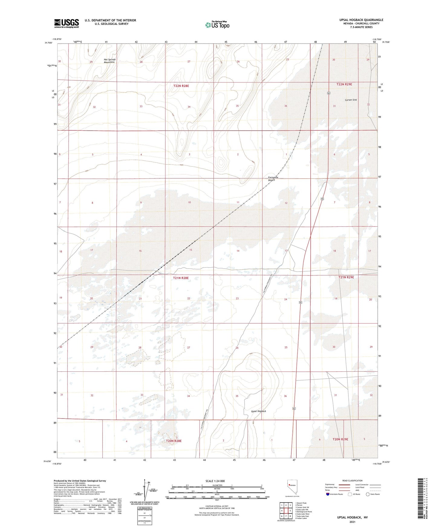 Upsal Hogback Nevada US Topo Map Image