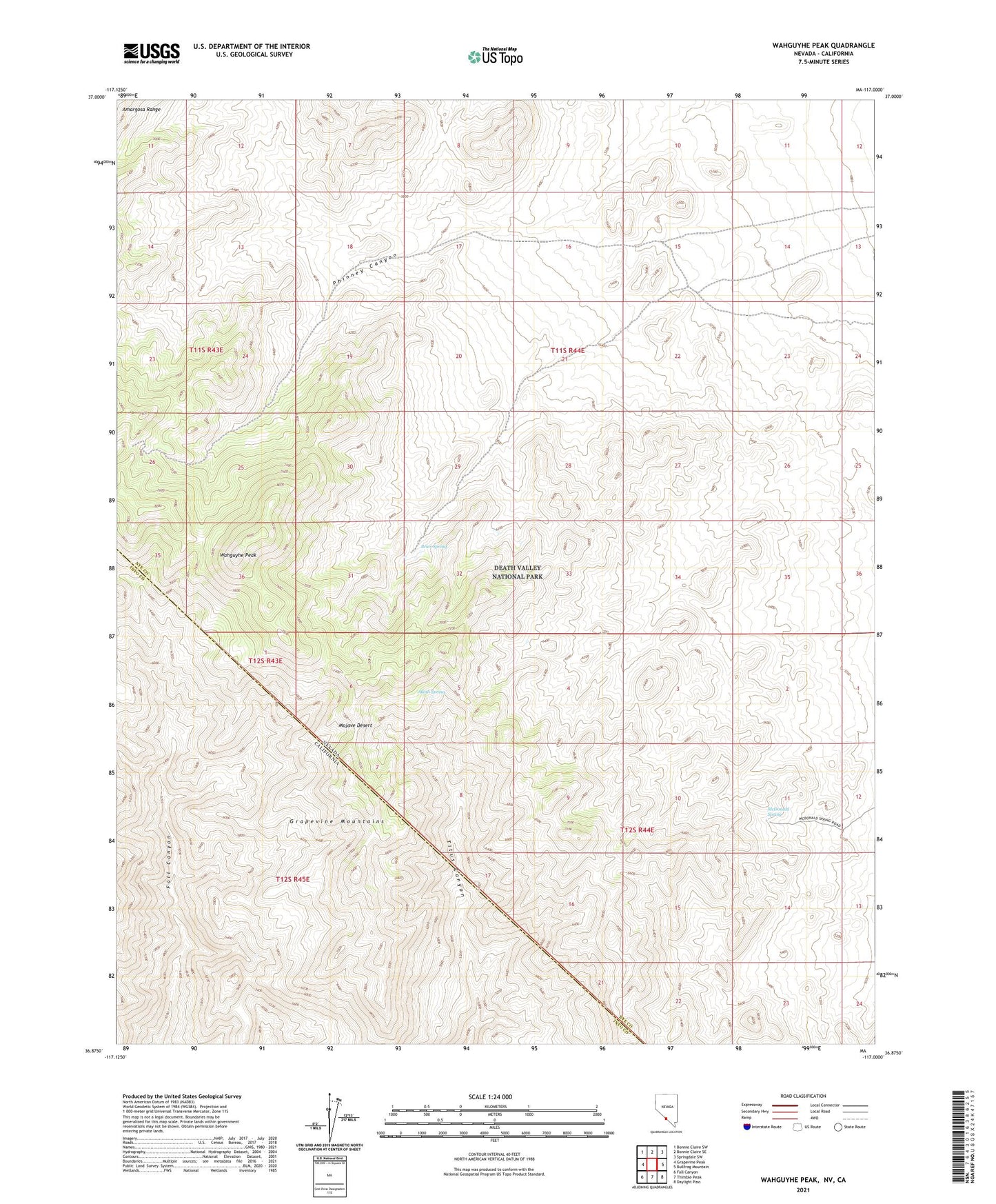 Wahguyhe Peak Nevada US Topo Map Image