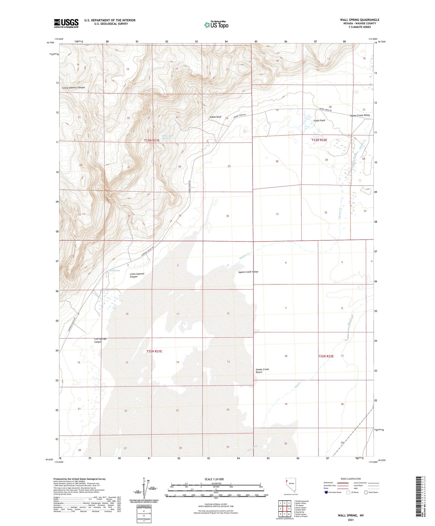 Wall Spring Nevada US Topo Map Image
