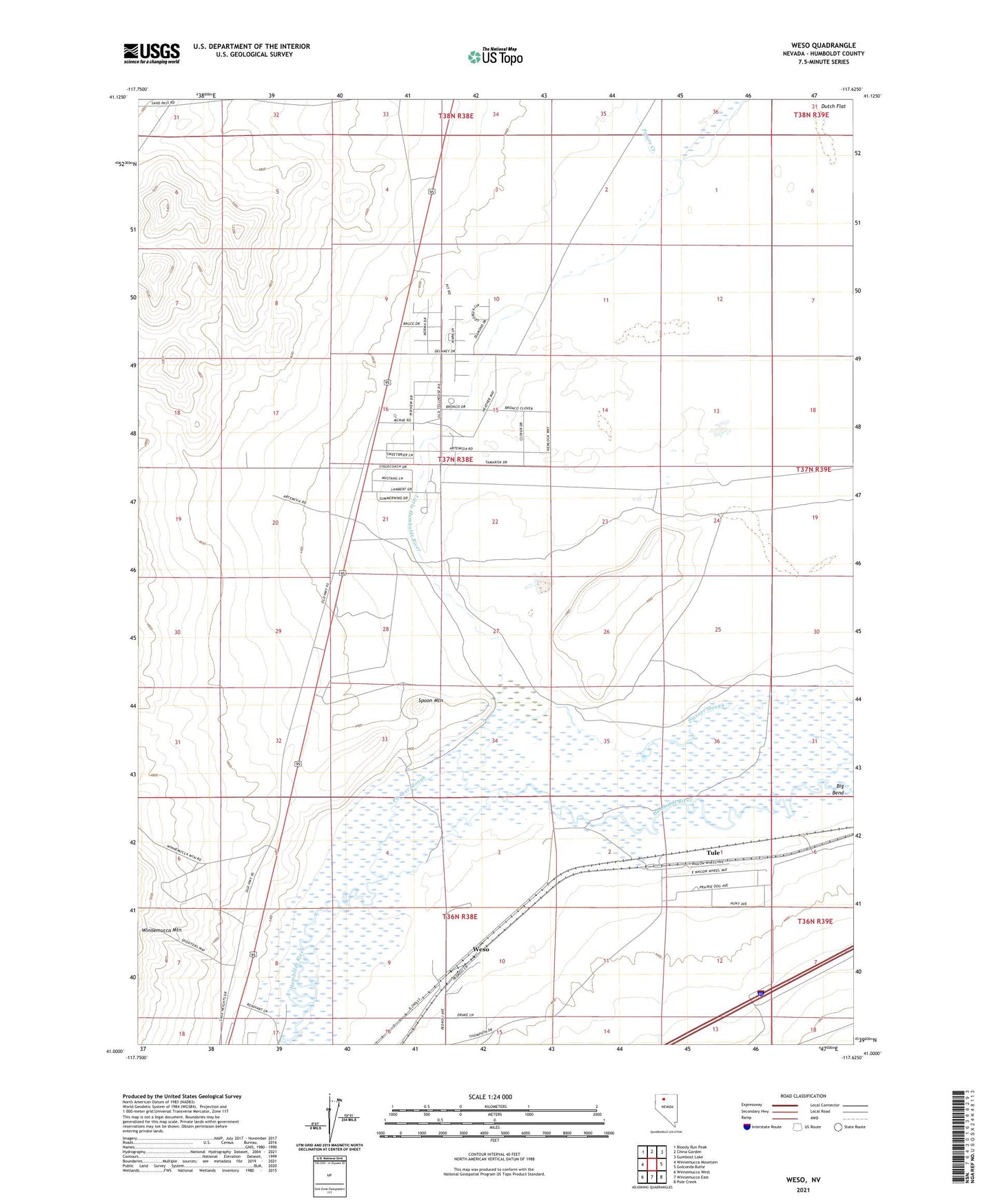 Weso Nevada US Topo Map Image