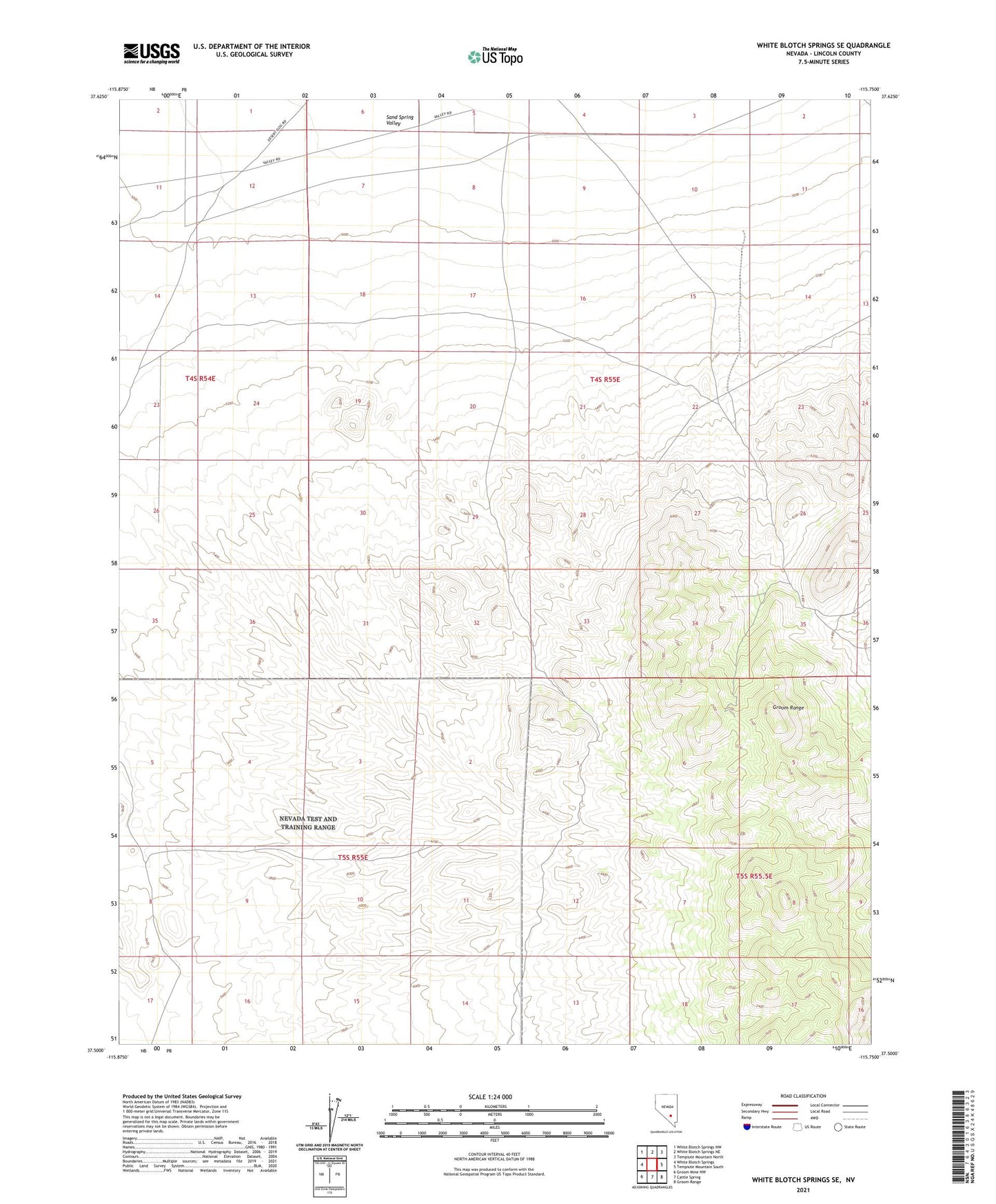White Blotch Springs SE Nevada US Topo Map Image