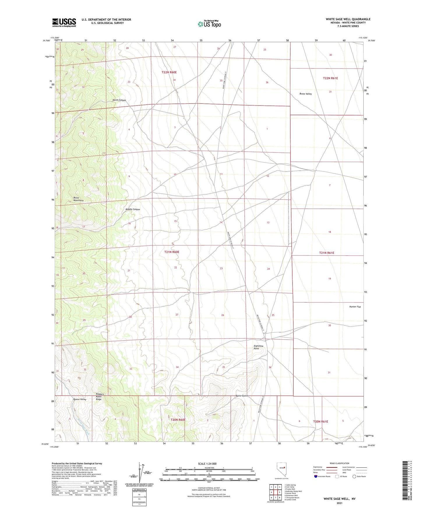 White Sage Well Nevada US Topo Map Image