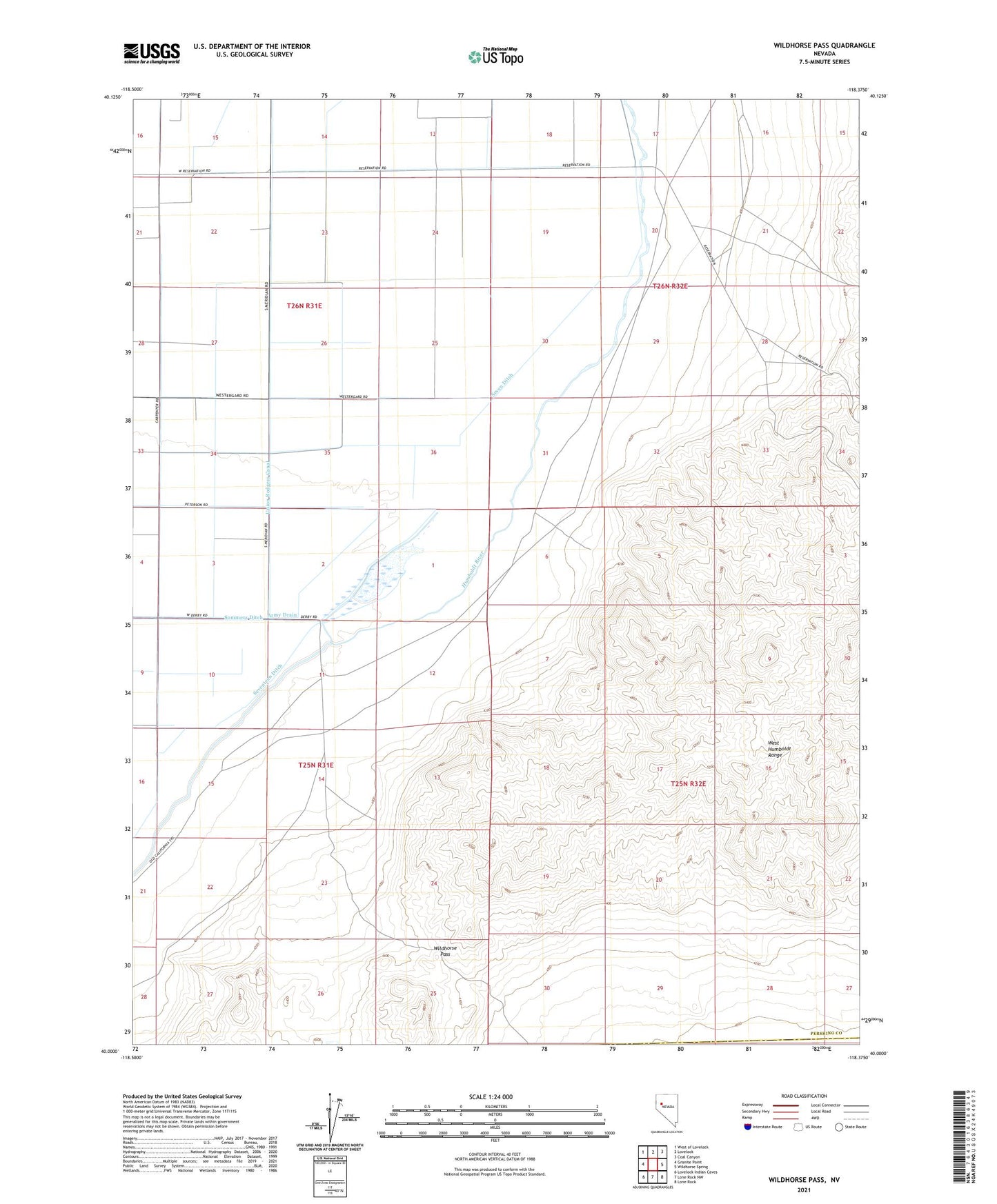 Wildhorse Pass Nevada US Topo Map Image