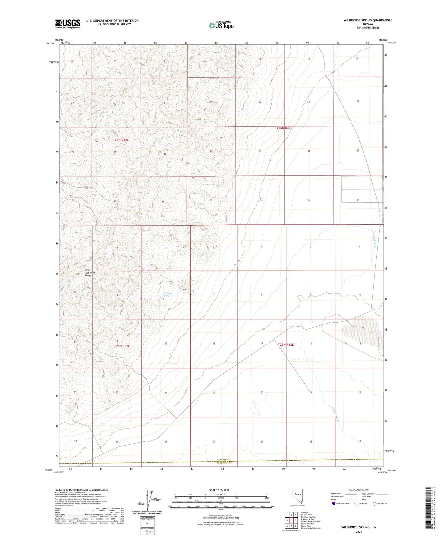 Wildhorse Spring Nevada US Topo Map Image