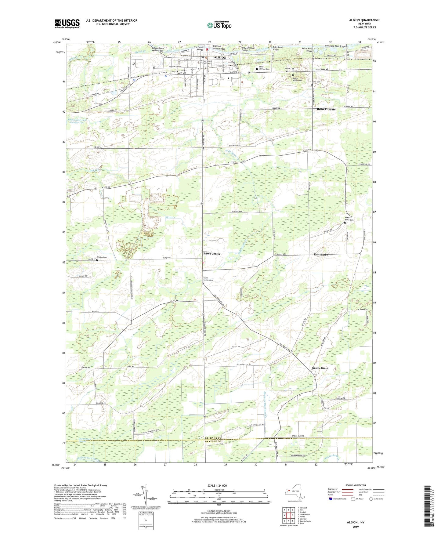 Albion New York US Topo Map Image
