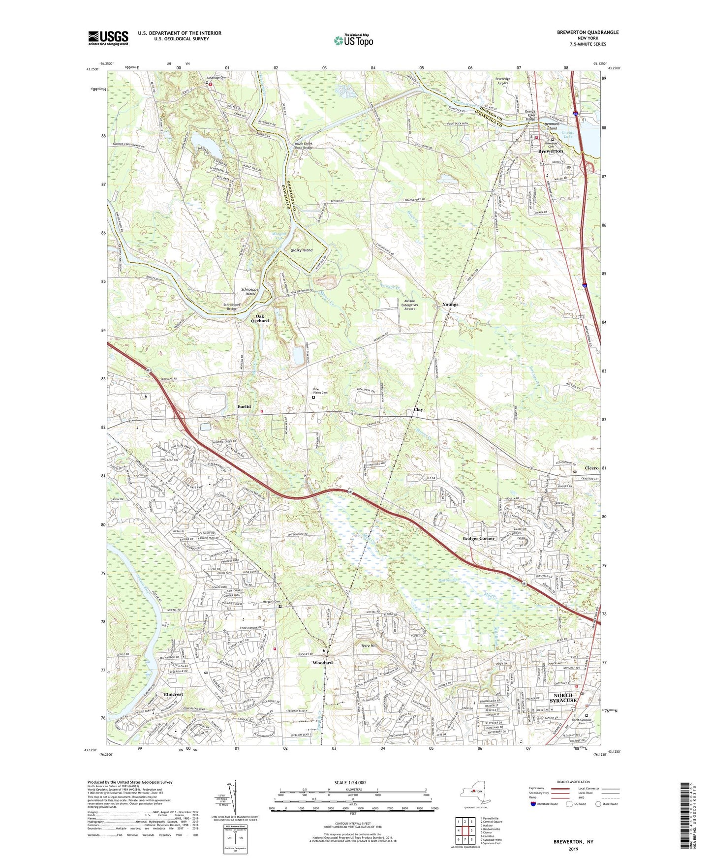Brewerton New York US Topo Map Image