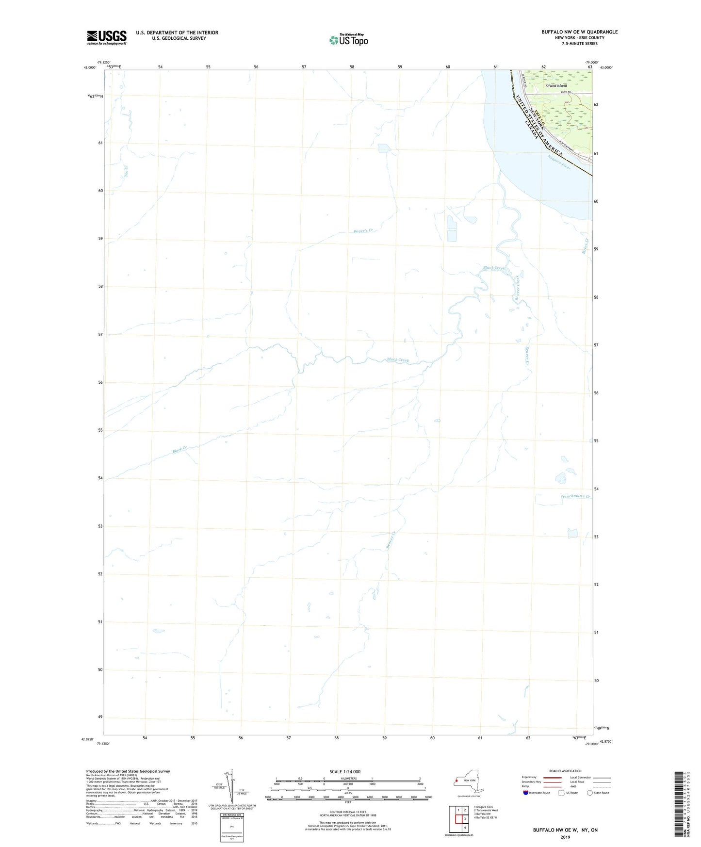 Buffalo NW OE W New York US Topo Map Image