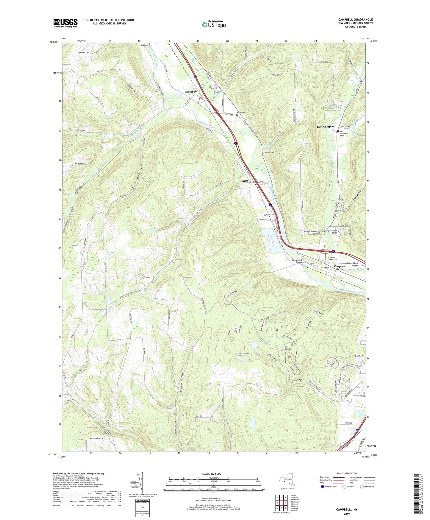 Campbell New York US Topo Map Image