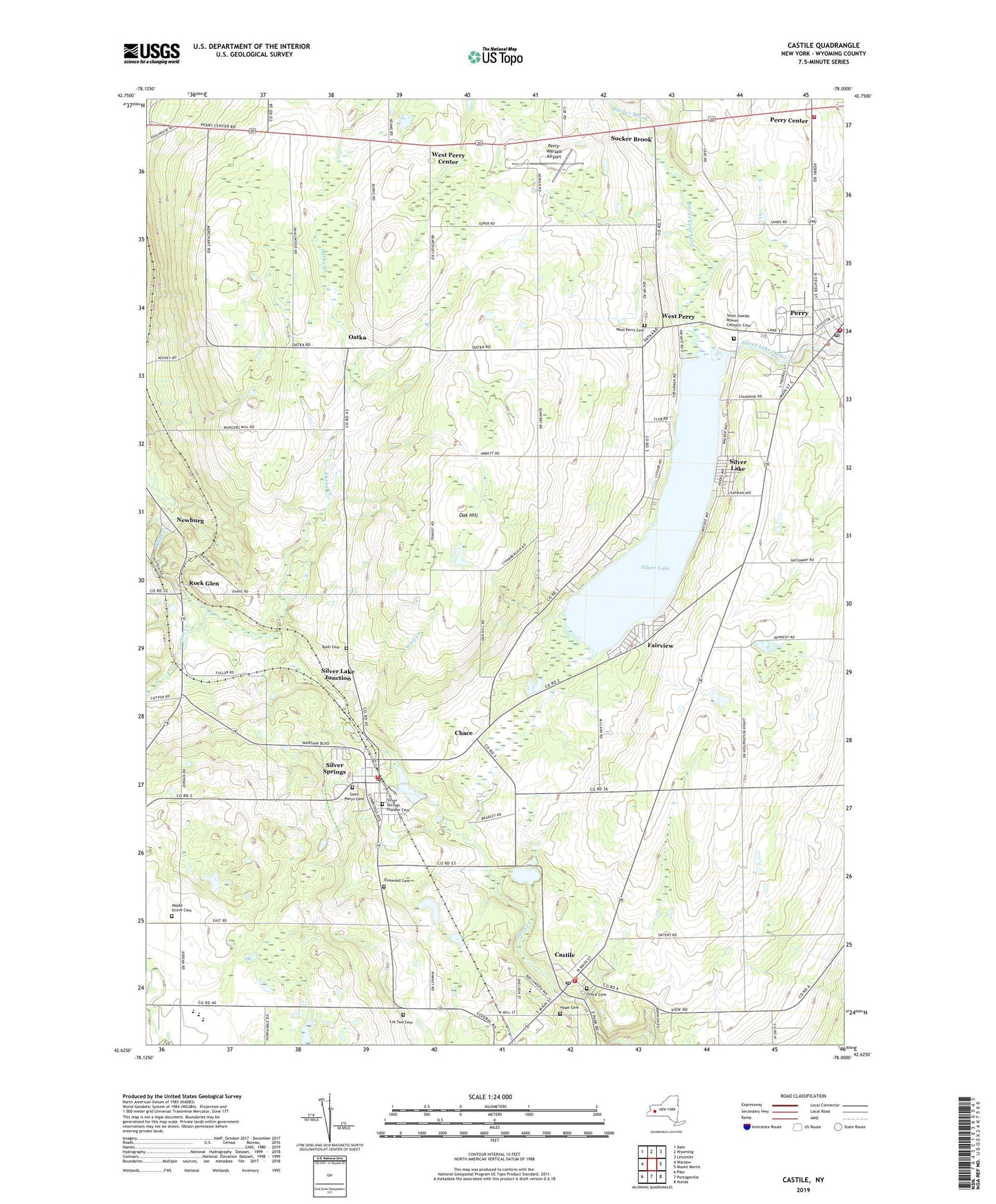 Castile New York US Topo Map Image