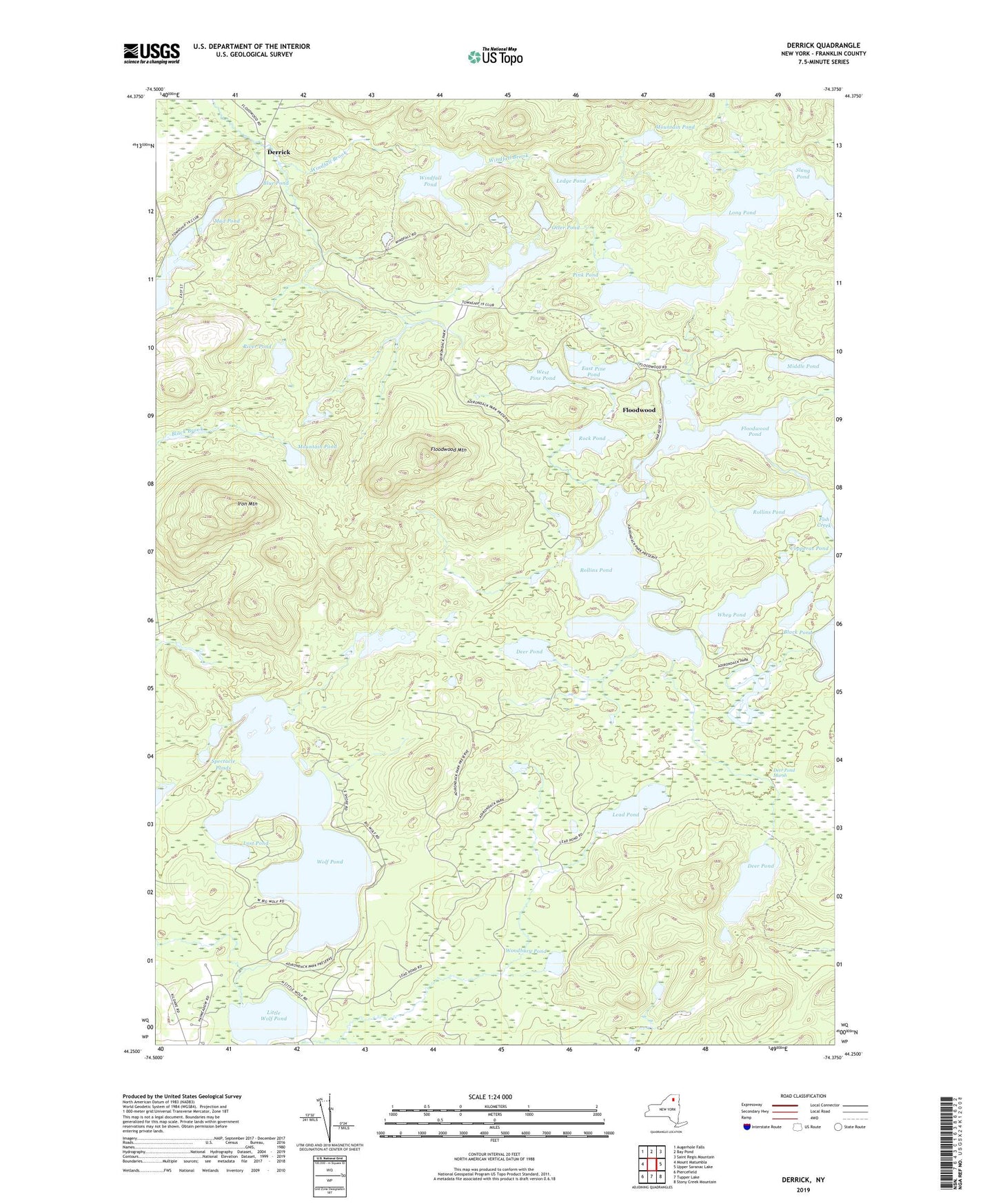 Derrick New York US Topo Map Image