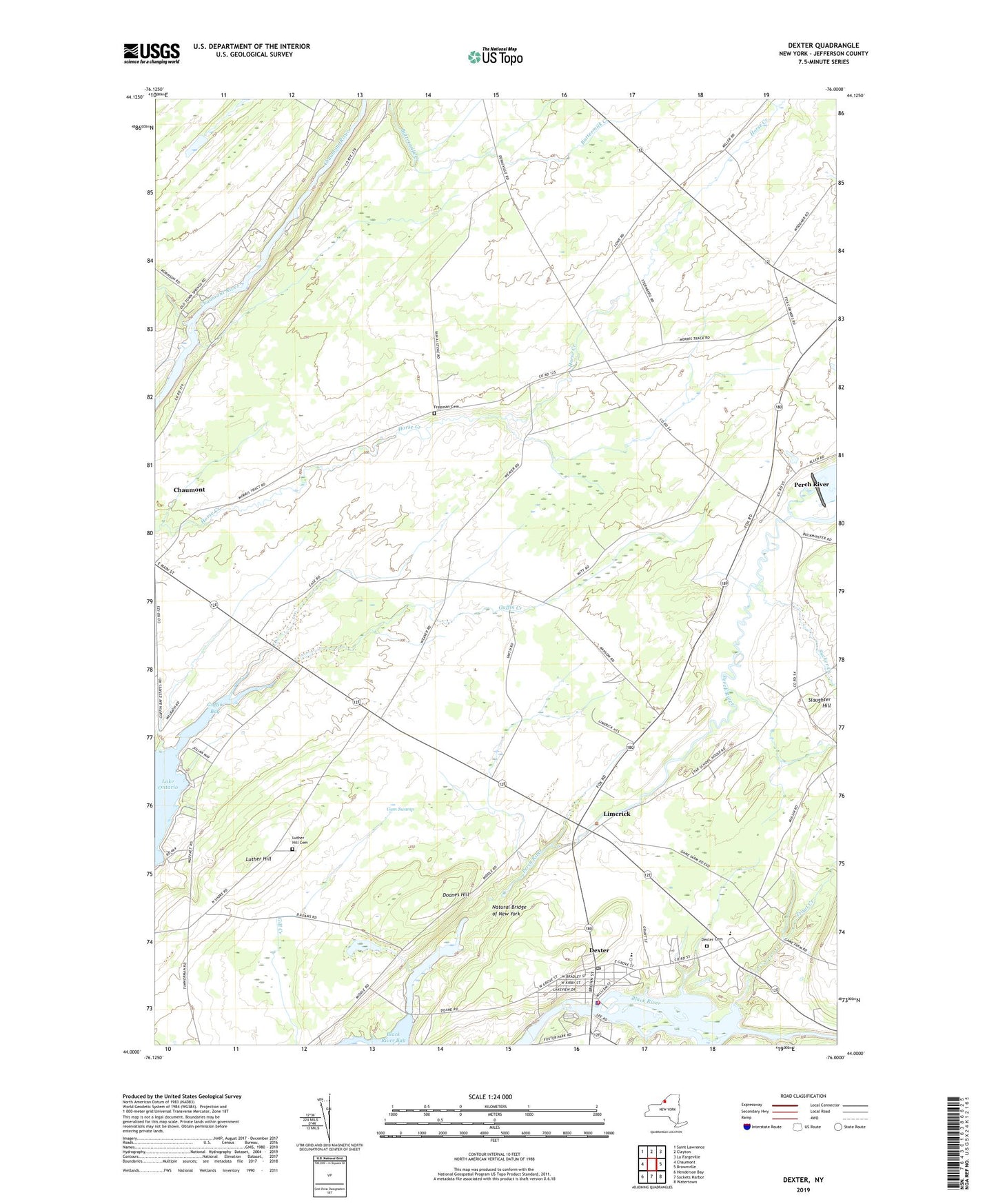 Dexter New York US Topo Map Image