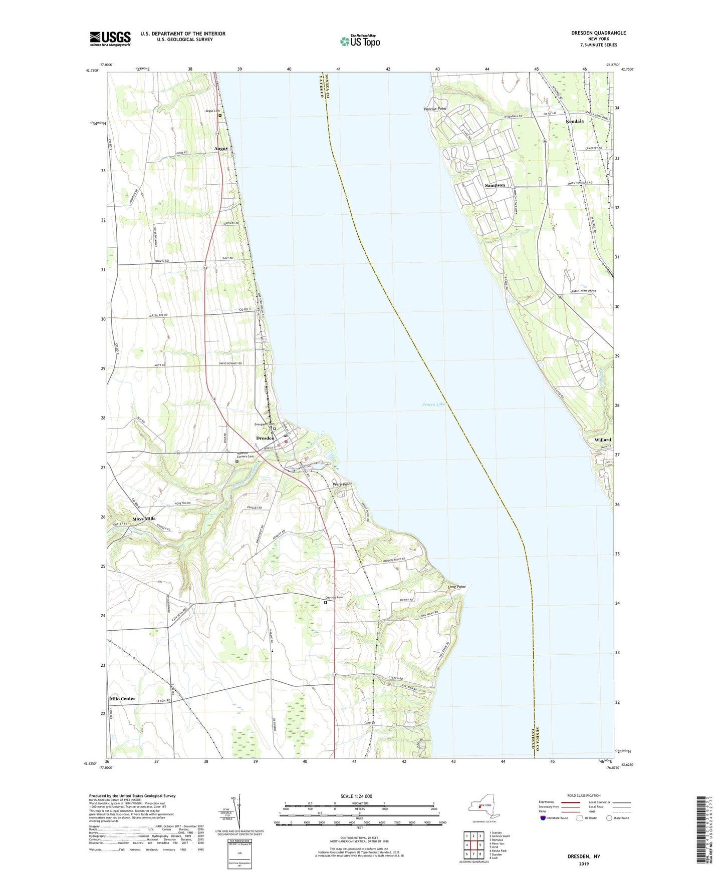 Dresden New York US Topo Map Image