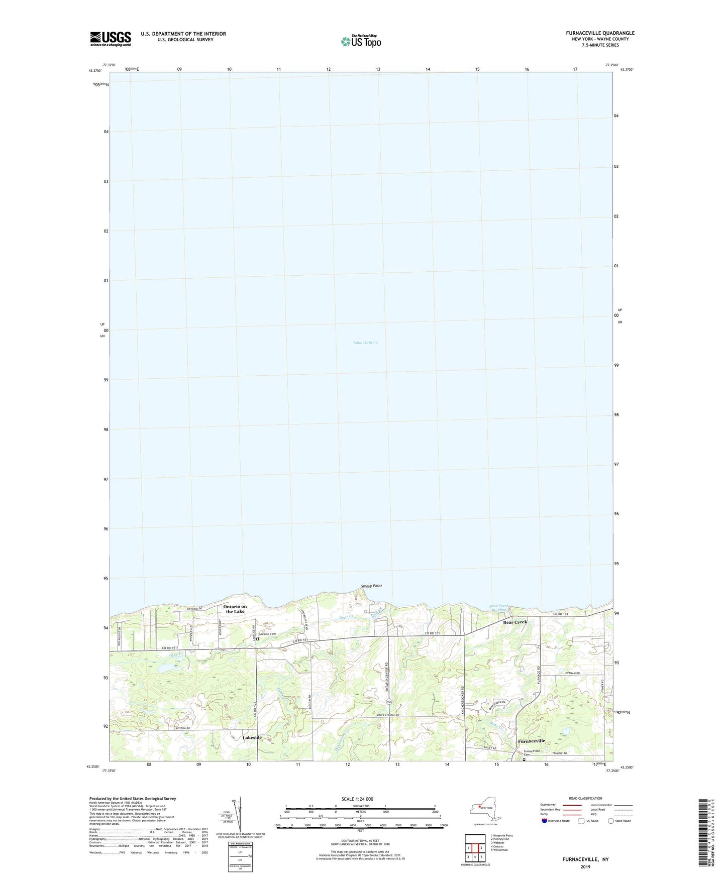 Furnaceville New York US Topo Map Image