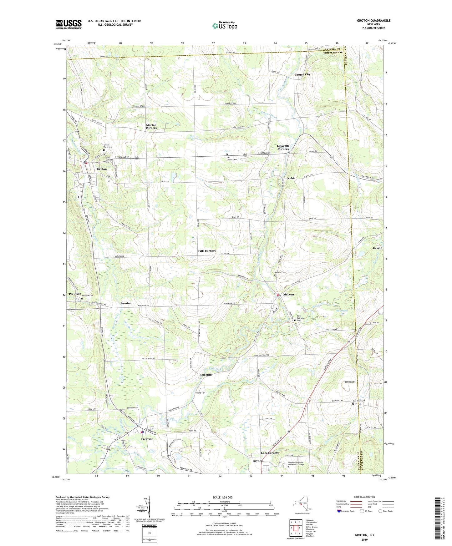 Groton New York US Topo Map Image