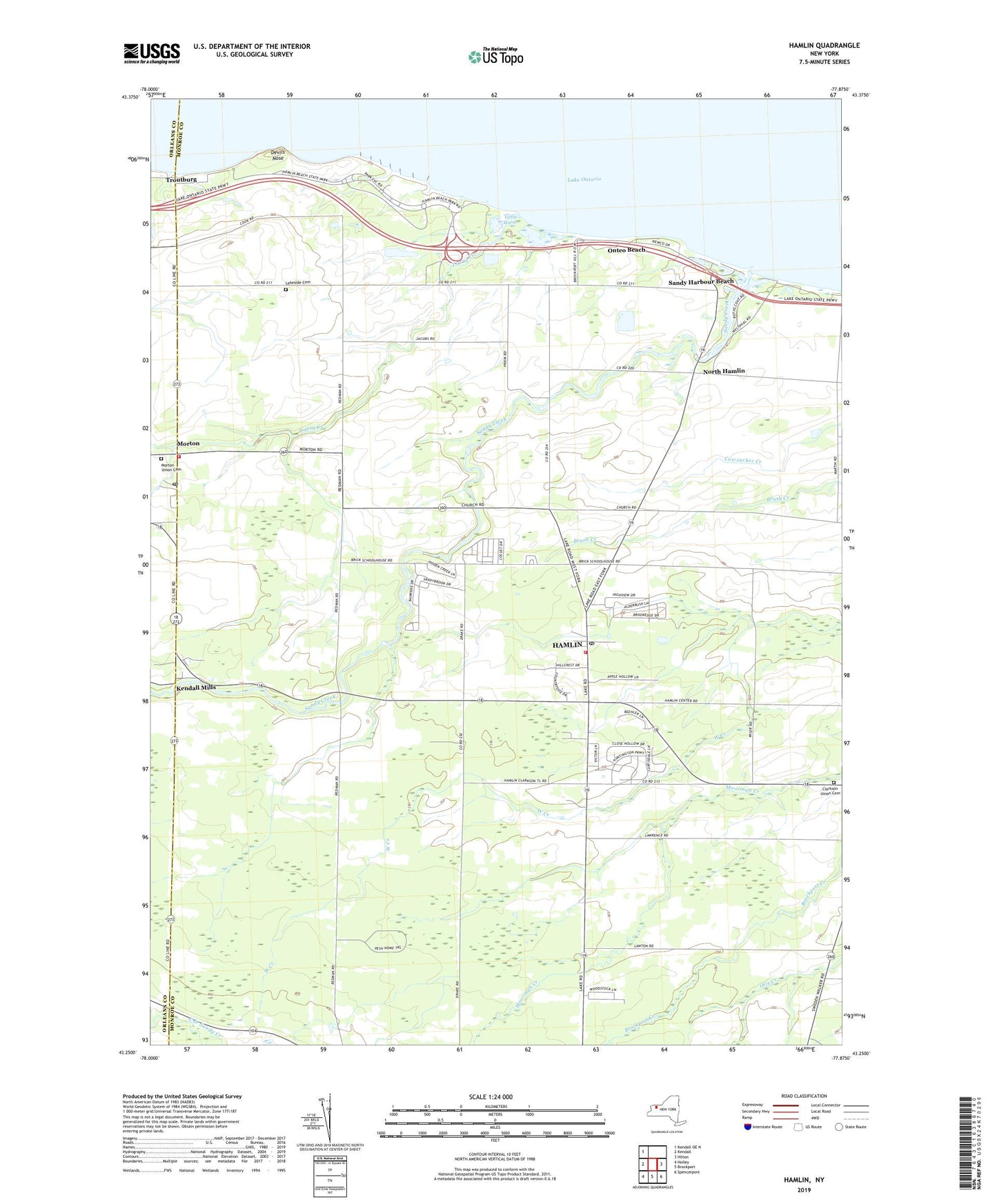 Hamlin New York US Topo Map Image