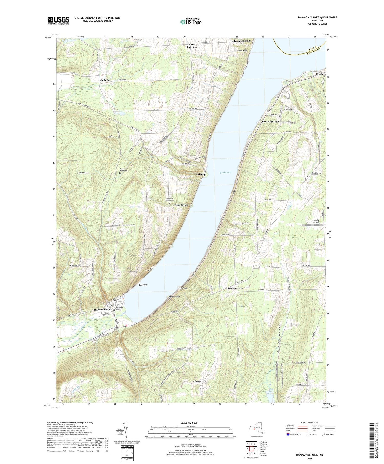 Hammondsport New York US Topo Map Image
