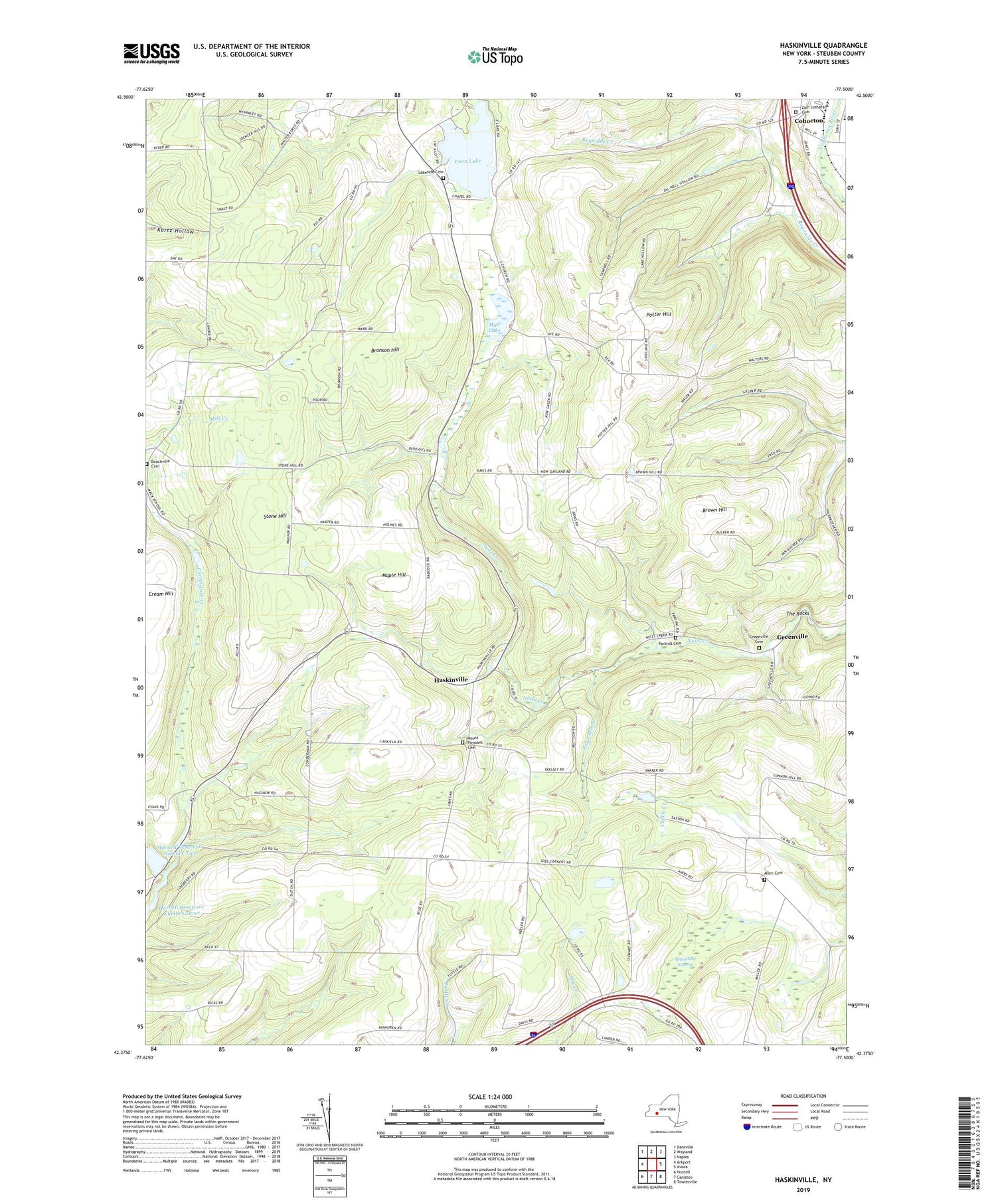 Haskinville New York US Topo Map Image