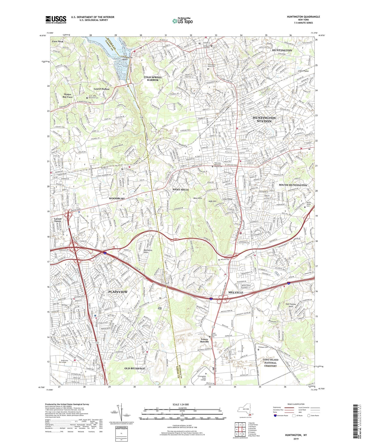 Huntington New York US Topo Map Image
